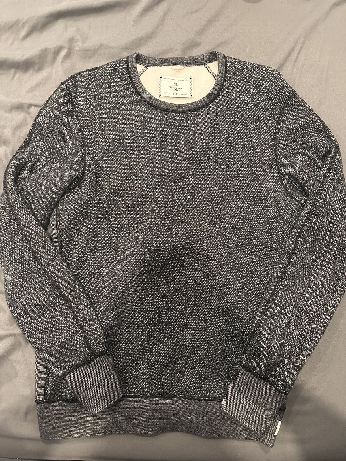 image of Reigning Champ Tiger Fleece Crewneck in Black, Men's (Size Small)