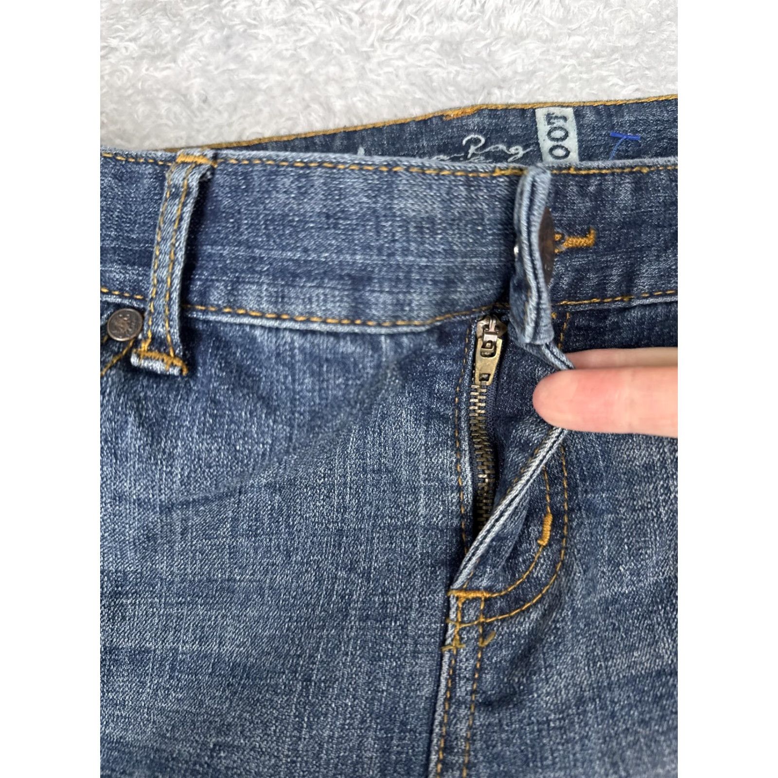 Vintage American Rag Jeans Juniors 15 Womens Blue Bootcut Stretch Denim Mid Rise Casual Size 36" / US 14 / IT 50 - 5 Thumbnail