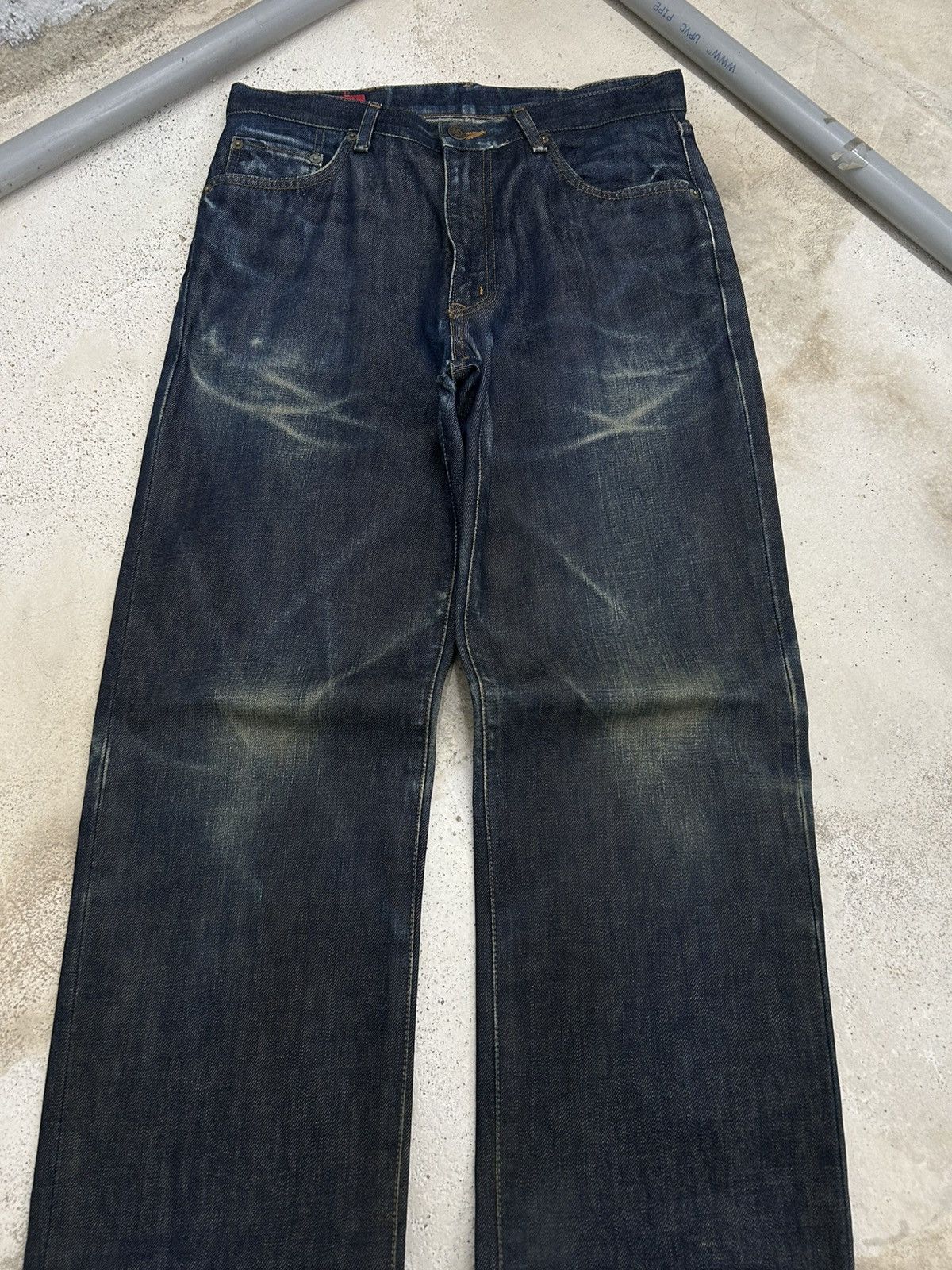 Edwin Edwin Japan 503 Regular Creased Line Whiskers Washed Size US 31 - 5 Thumbnail