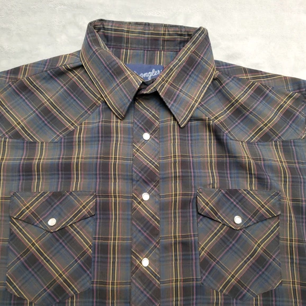 Wrangler VTG Wrangler Shirt Mens 17 x 34 Multicolor X Long Tails Plaid Pearl Snap Western Size US XL / EU 56 / 4 - 2 Thumbnail