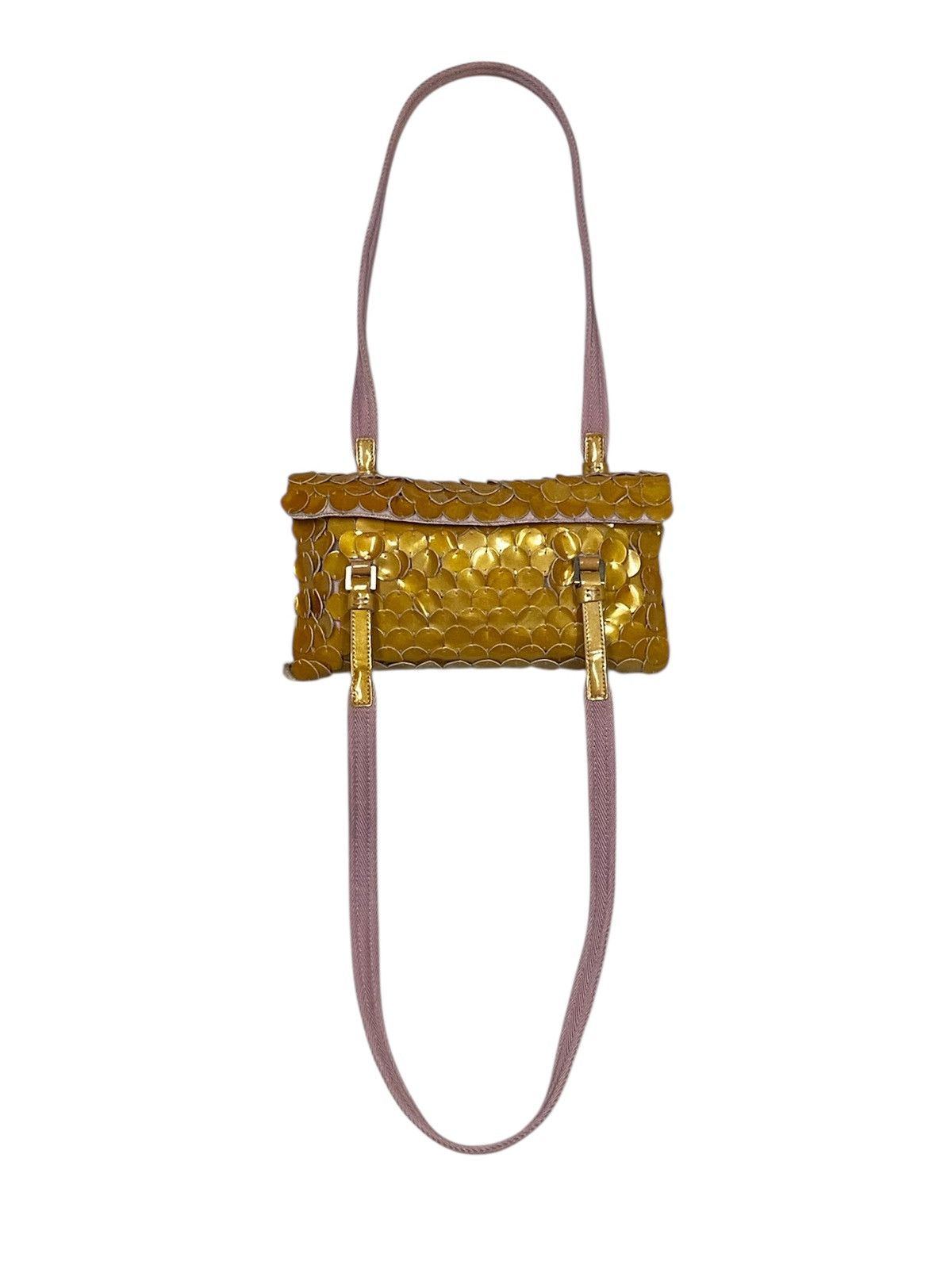 Prada Prada Gold Patent Paillet Leather Shoulder Bag Size ONE SIZE - 6 Thumbnail