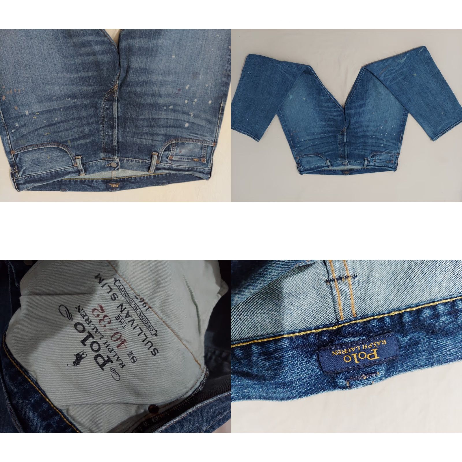 Polo Ralph Lauren Polo Ralph Lauren Jeans 40x32 Paint Slim Straight Denim Pants 42x32 Navy Blue Mens Jeans Size US L / EU 52-54 / 3 - 8 Thumbnail