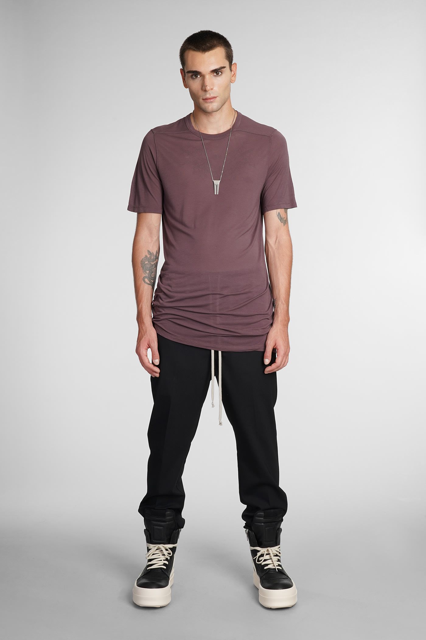 Rick Owens o1y0325 Crewneck T-Shirt in Burgundy Size US XS / EU 42 / 0 - 5 Thumbnail