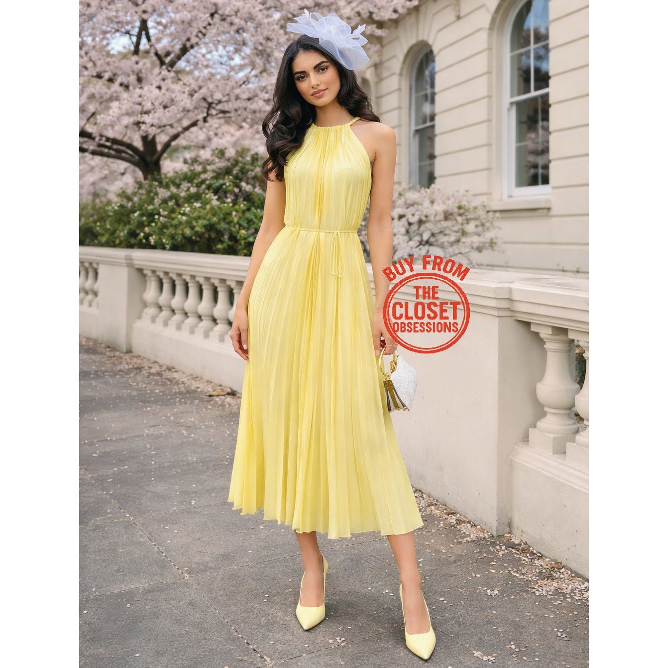 MANGO Pleated Halter Midi Dress NWT - ilac.rochib.com