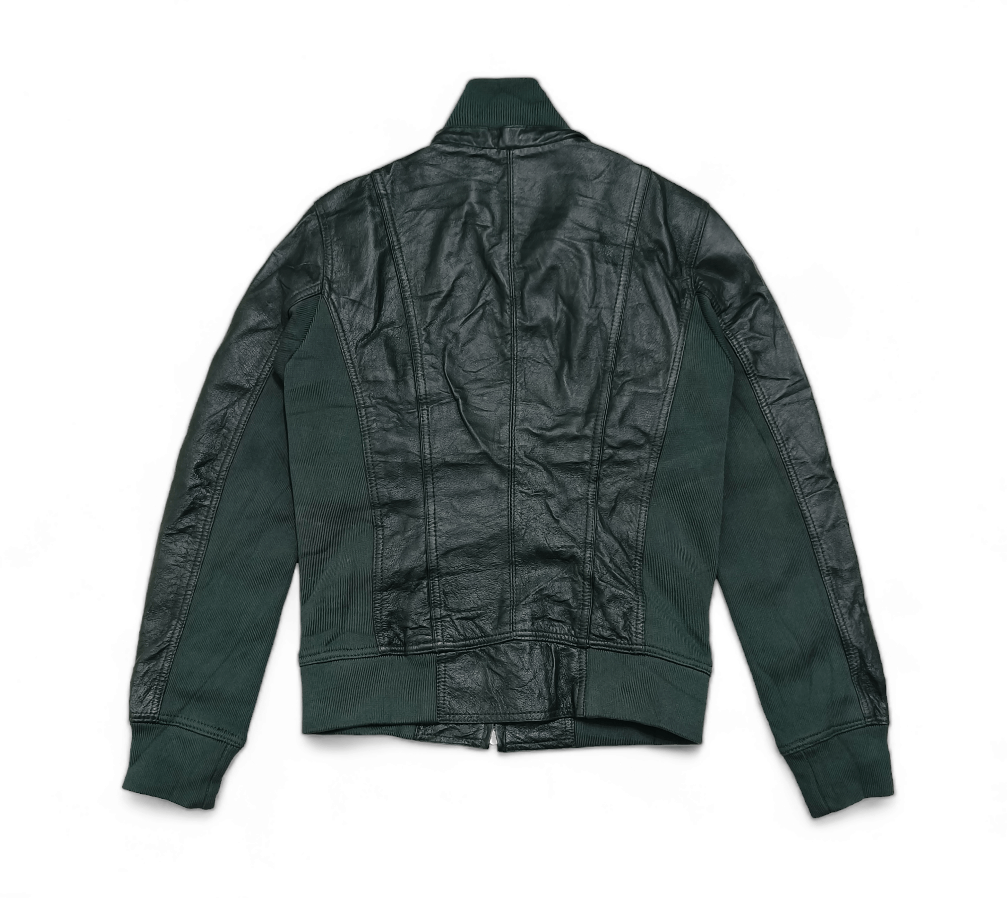 Morgan Homme Vintage Y2K Women's MORGAN DE TOI HOMME Green Leather Jacket Size M / US 6-8 / IT 42-44 - 2 Thumbnail