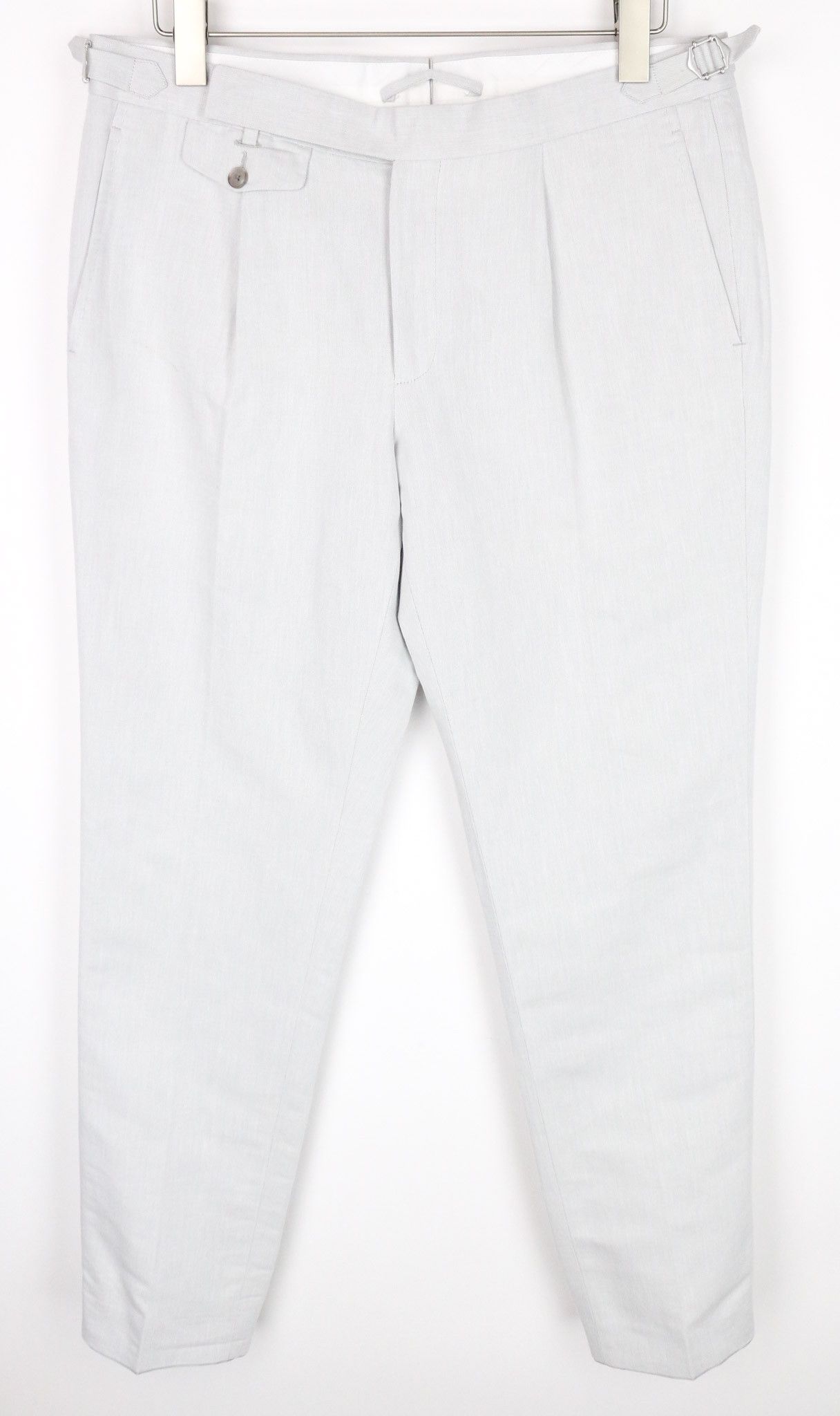 Suitsupply HAVANA PATCH UK40S Grey Slim Linen Cotton Suit 73445 Size 40S - 6 Thumbnail