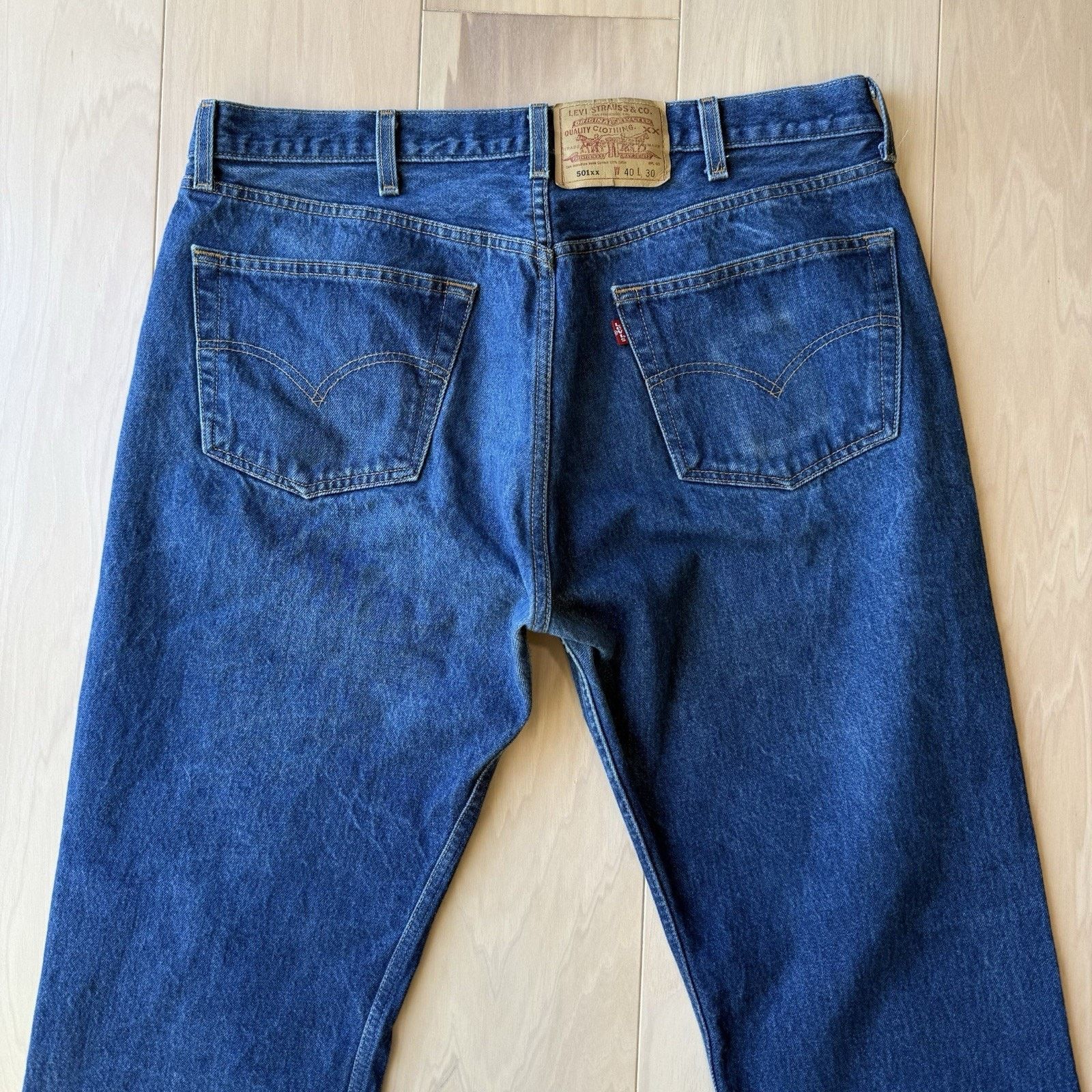 Levi's × Vintage Vintage Levis 501 Jeans 37 Blue Dark Wash Straight Denim Size US 37 - 6 Thumbnail