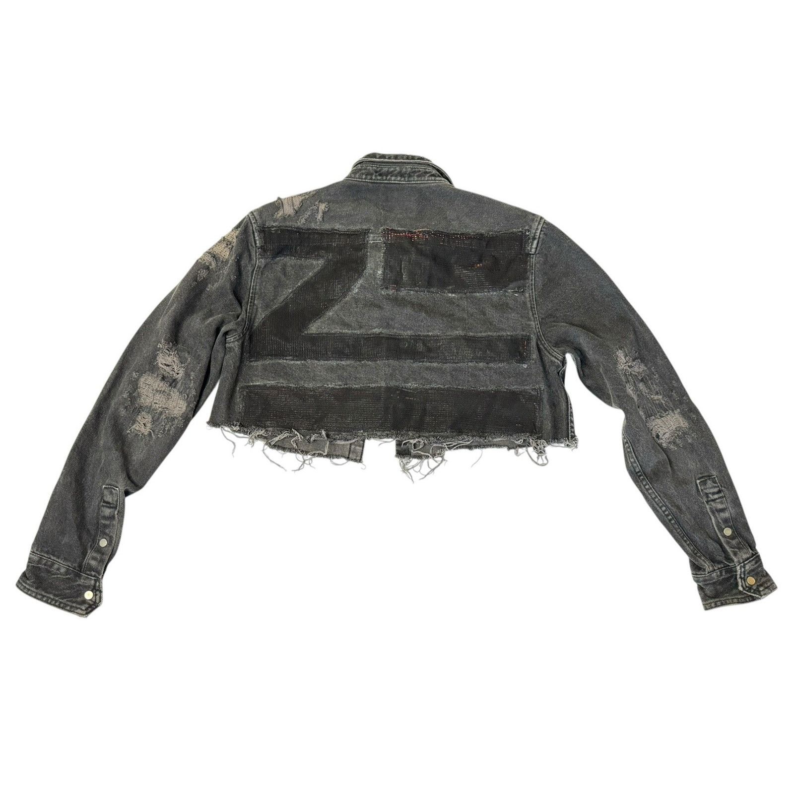 Zara Steven ZHU Deep House Electronic Music Upcycled Denim Jacket Size L / US 10 / IT 46 - 10 Thumbnail