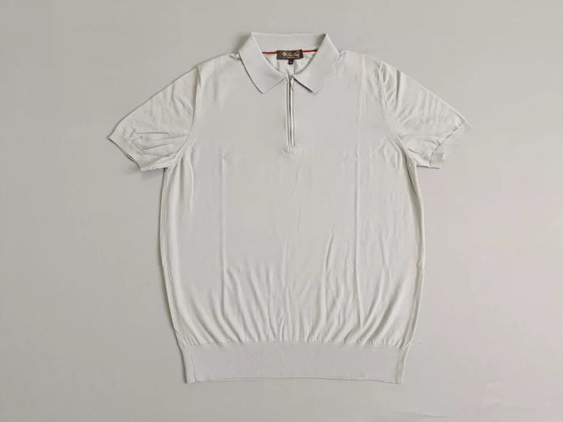 Loro Piana LORO PIANA Short-sleeved wool polo shirt for men Size US L / EU 52-54 / 3 - 1 Thumbnail