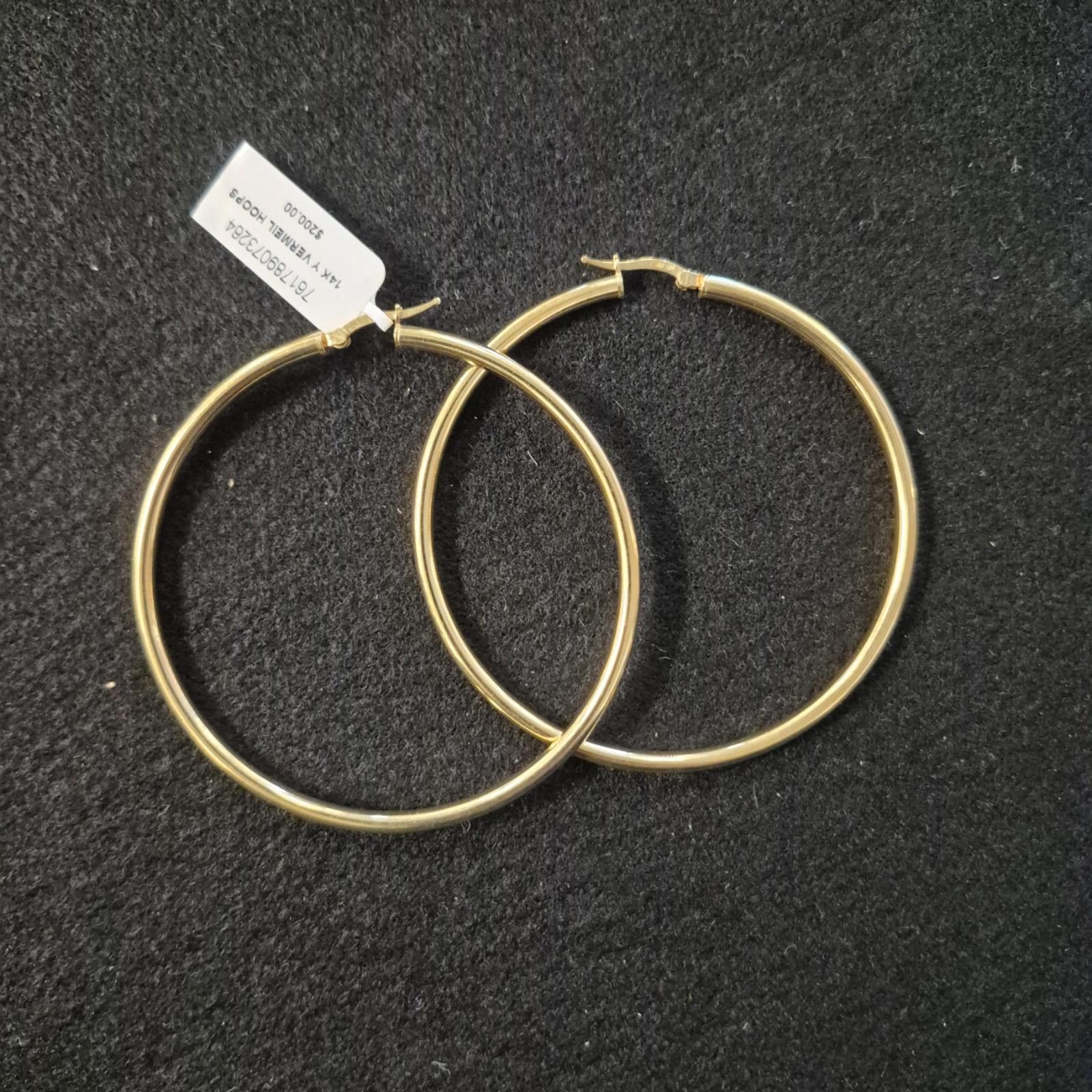 Macys Macy’s Round Hoop Earrings – 14k Gold Over Sterling Silver Size ONE SIZE - 3 Thumbnail