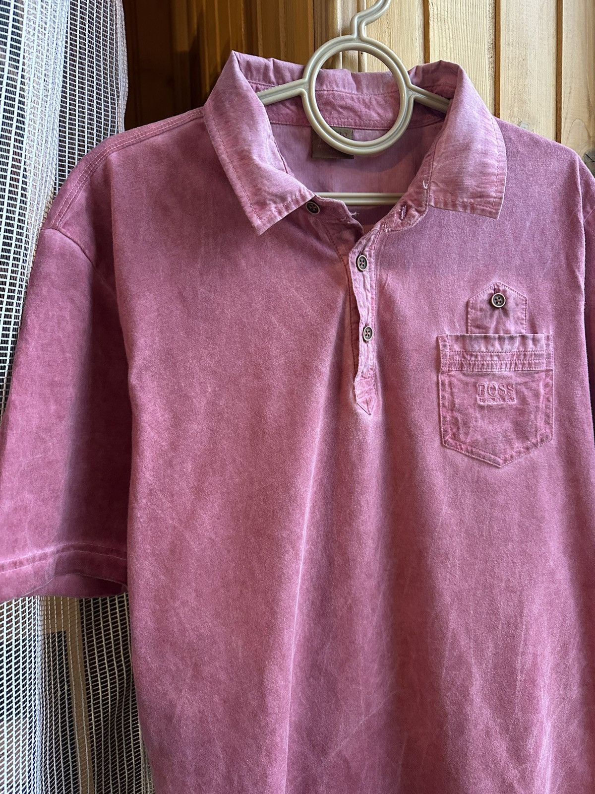 Hugo Boss Vintage HUGO BOSS Retro Poli Mens T-Shirt Wash Pink Cotton Size US XL / EU 56 / 4 - 3 Thumbnail