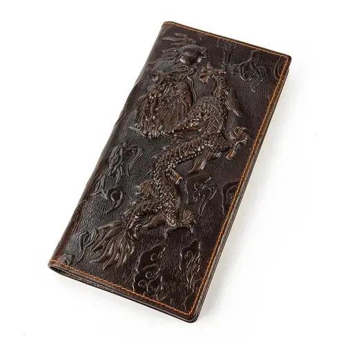 Japanese Brand × Leather × Vintage Men's Vintage Dragon Genuine Leather Wallet Size ONE SIZE - 1 Thumbnail