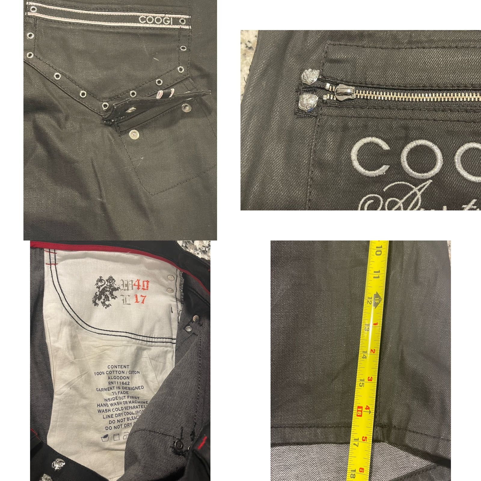 Coogi COOGI Shorts Bermuda Mens Size 41 Black Zipper Embroidery 41 in Inseam 17 Size US 41 - 8 Thumbnail