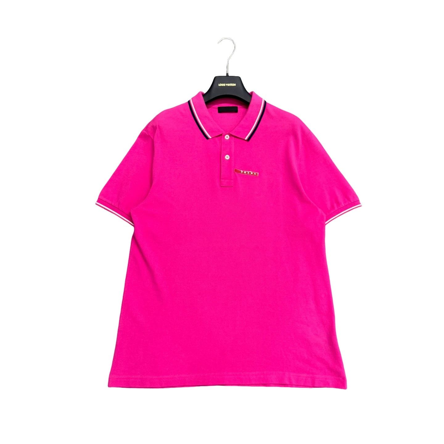 Prada Prada Pink Logo Patch Polo Shirt XL Size US XL / EU 56 / 4 - 1 Thumbnail