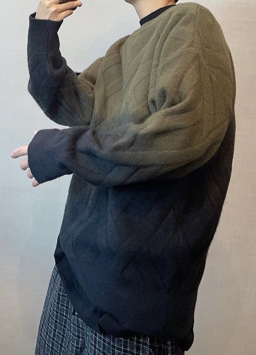 Japanese Brand × Vintage Avant garde fashion punk cable knit gradient effect sweater Size US XXL / EU 58 / 5 - 3 Thumbnail