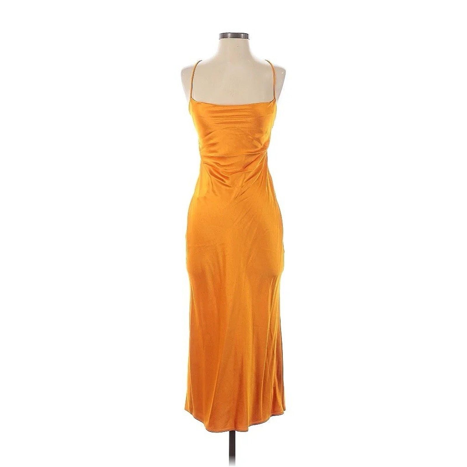 Bec And Bridge Seraphine Lace Up Tangerine Orange Midi Dress