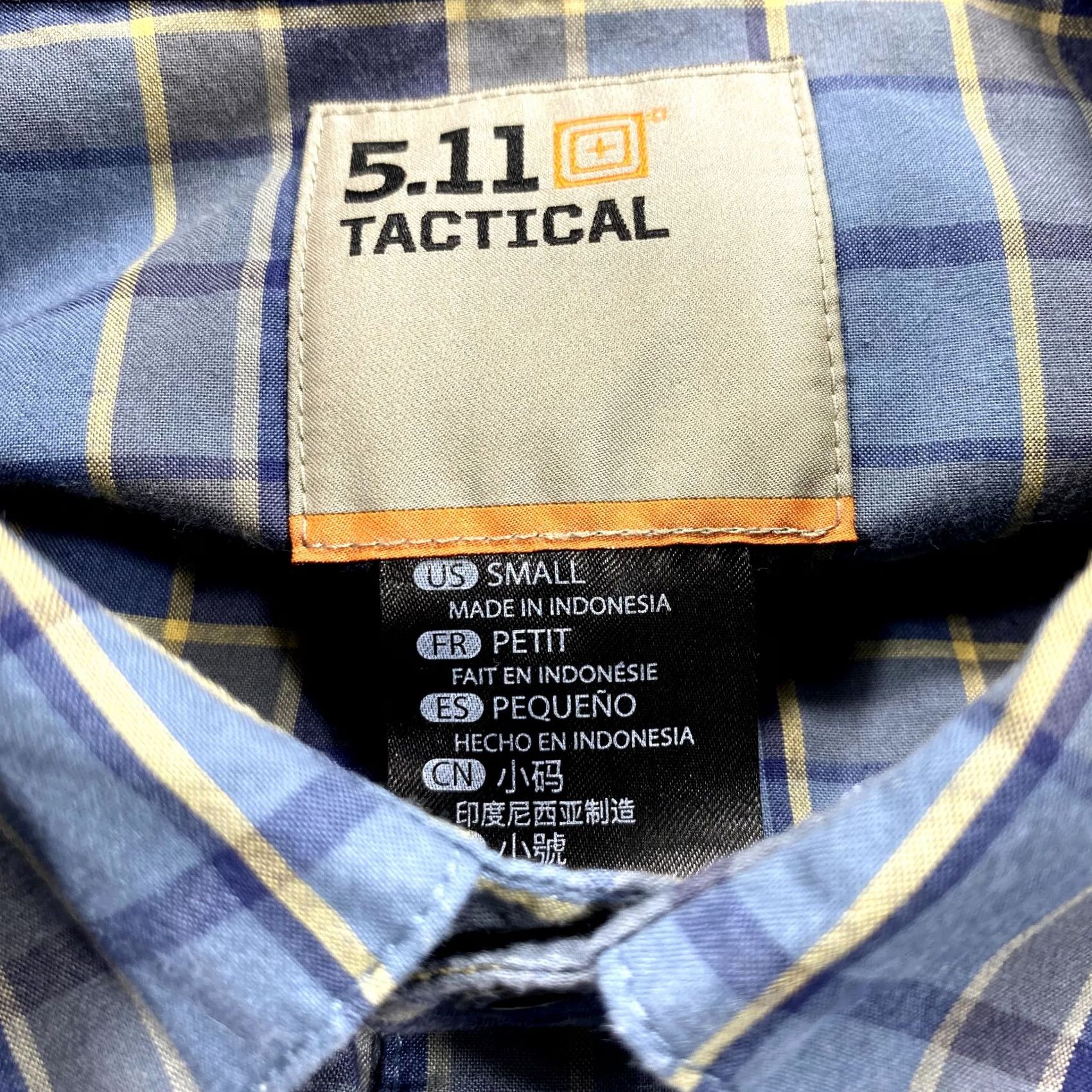 Vintage 5.11 Tactical Shirt Mens Small Blue Snap Button Up Conceal Utility Short Sleeve Plaid Regular Casual, Outdoor, Travel Mens Size US S / EU 44-46 / 1 - 8 Thumbnail