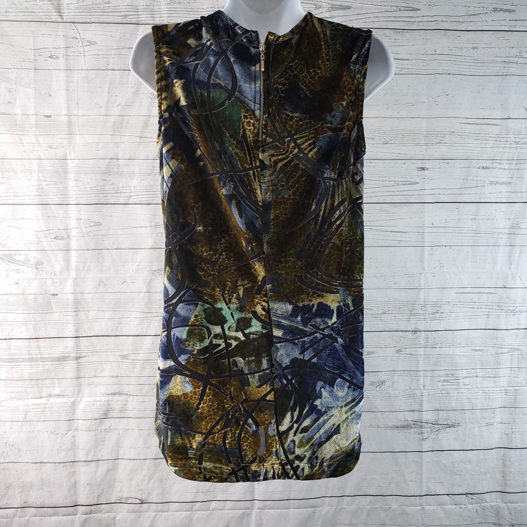 Velour Isle by Melis Kozan Womens Tank Top Sz S Velour Brown Blue Burnout Shirt Size S / US 4 / IT 40 - 4 Thumbnail