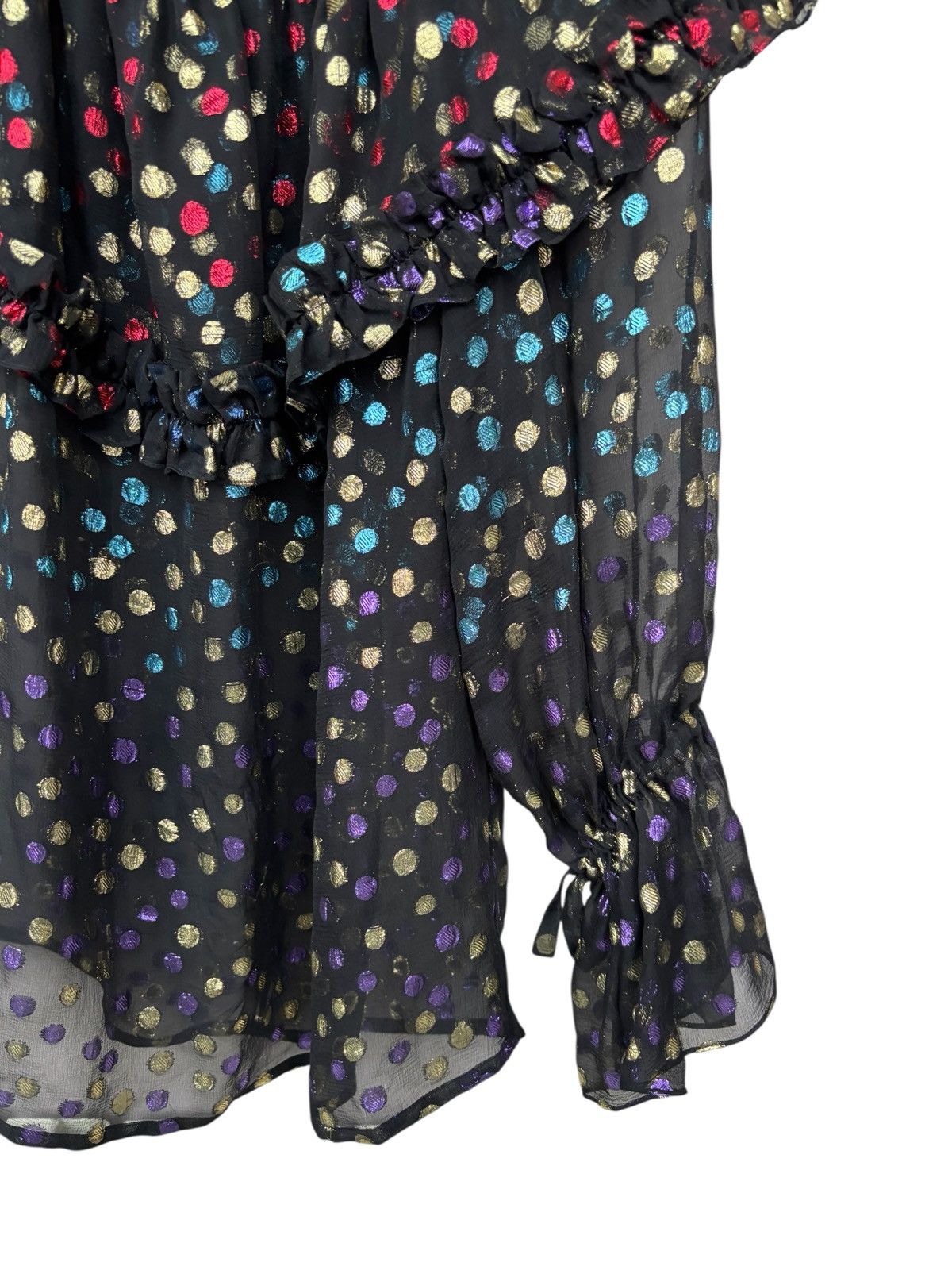 Saint Laurent Paris Saint Laurent Sequined Dots Silk Blouse Size M / US 6-8 / IT 42-44 - 5 Thumbnail
