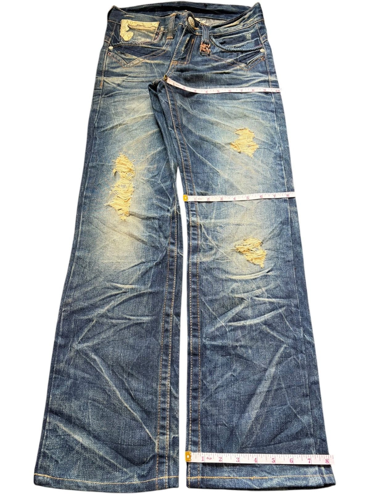 If Six Was Nine Vintage Red Pepper Double Wings Heart Distressed Jeans Size 29" - 8 Thumbnail