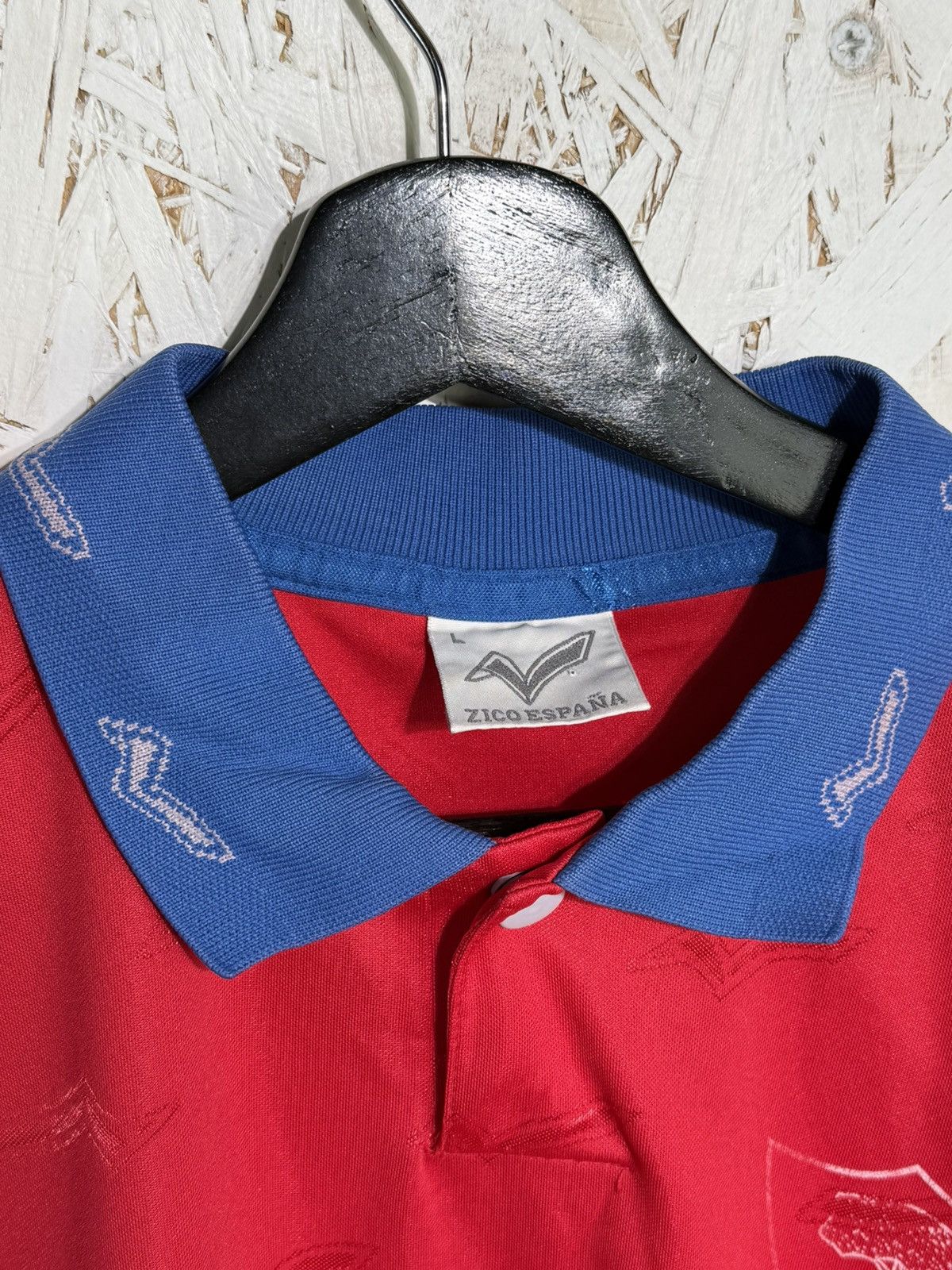 Vintage 90s Zico FC Bergantinos Spain #14 Match Worn Soccer Jersey L Size US M / EU 48-50 / 2 - 8 Thumbnail