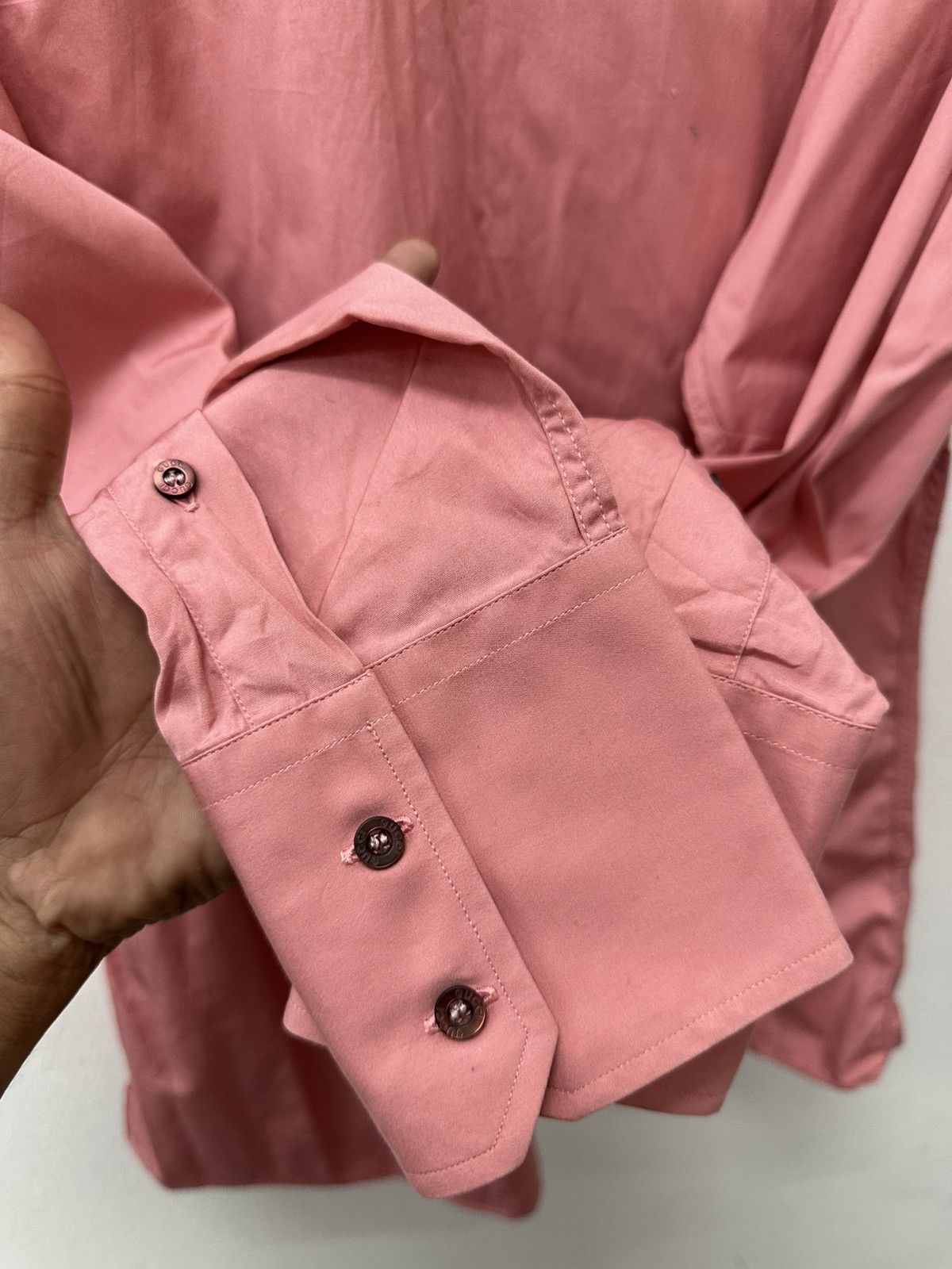 Gucci Gucci Panelled Button Heavy Cotton Up Shirt (Dusky Pink) Size US S / EU 44-46 / 1 - 11 Thumbnail