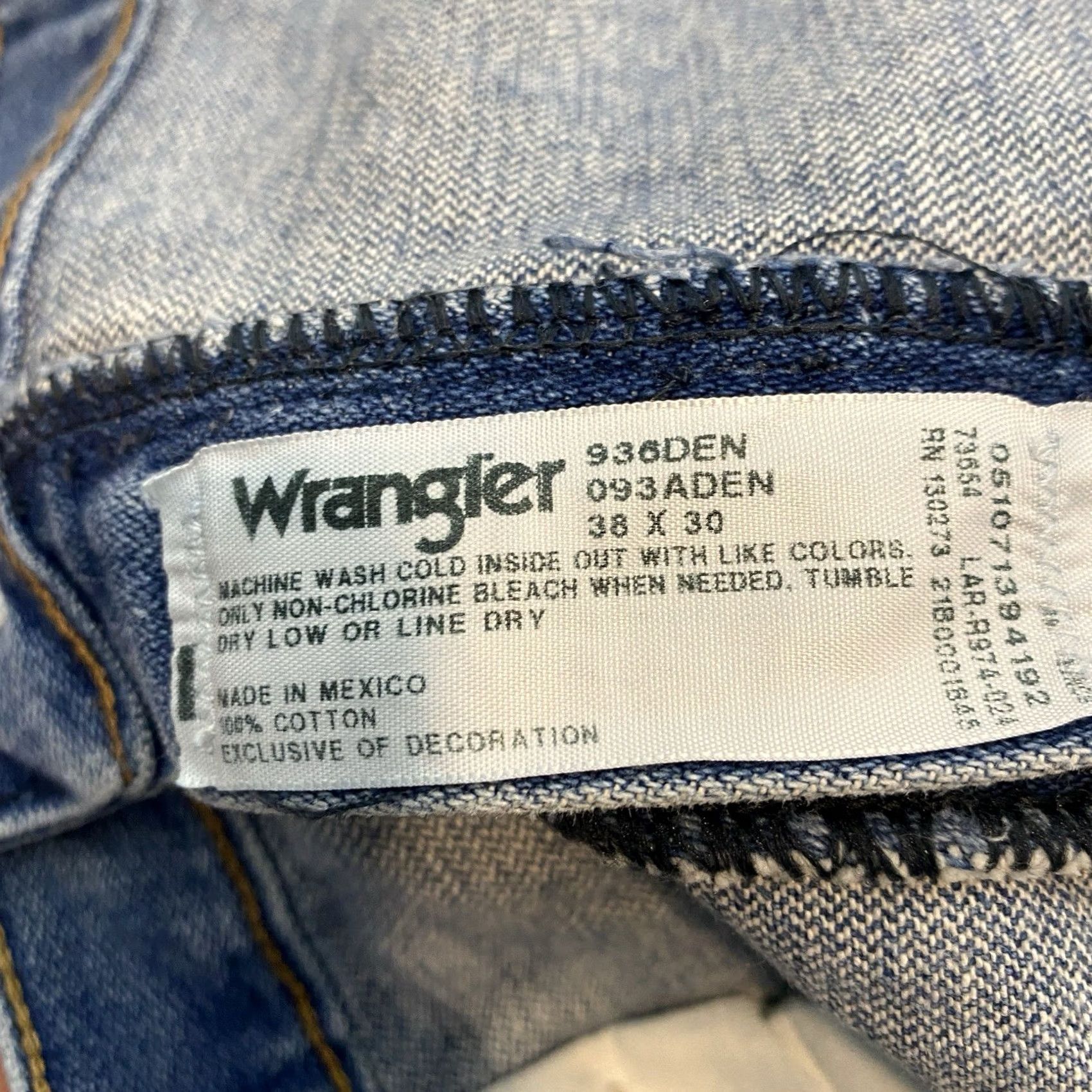 Wrangler Wrangler Cowboy Cut Jeans 936 Slim 38x28 Blue Denim Western Faded Distressed Men Size US 38 / EU 54 - 5 Thumbnail
