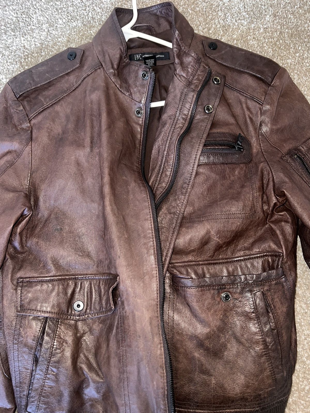 I.N.C INC LEATHER RACER JACKET Size US M / EU 48-50 / 2 - 3 Thumbnail