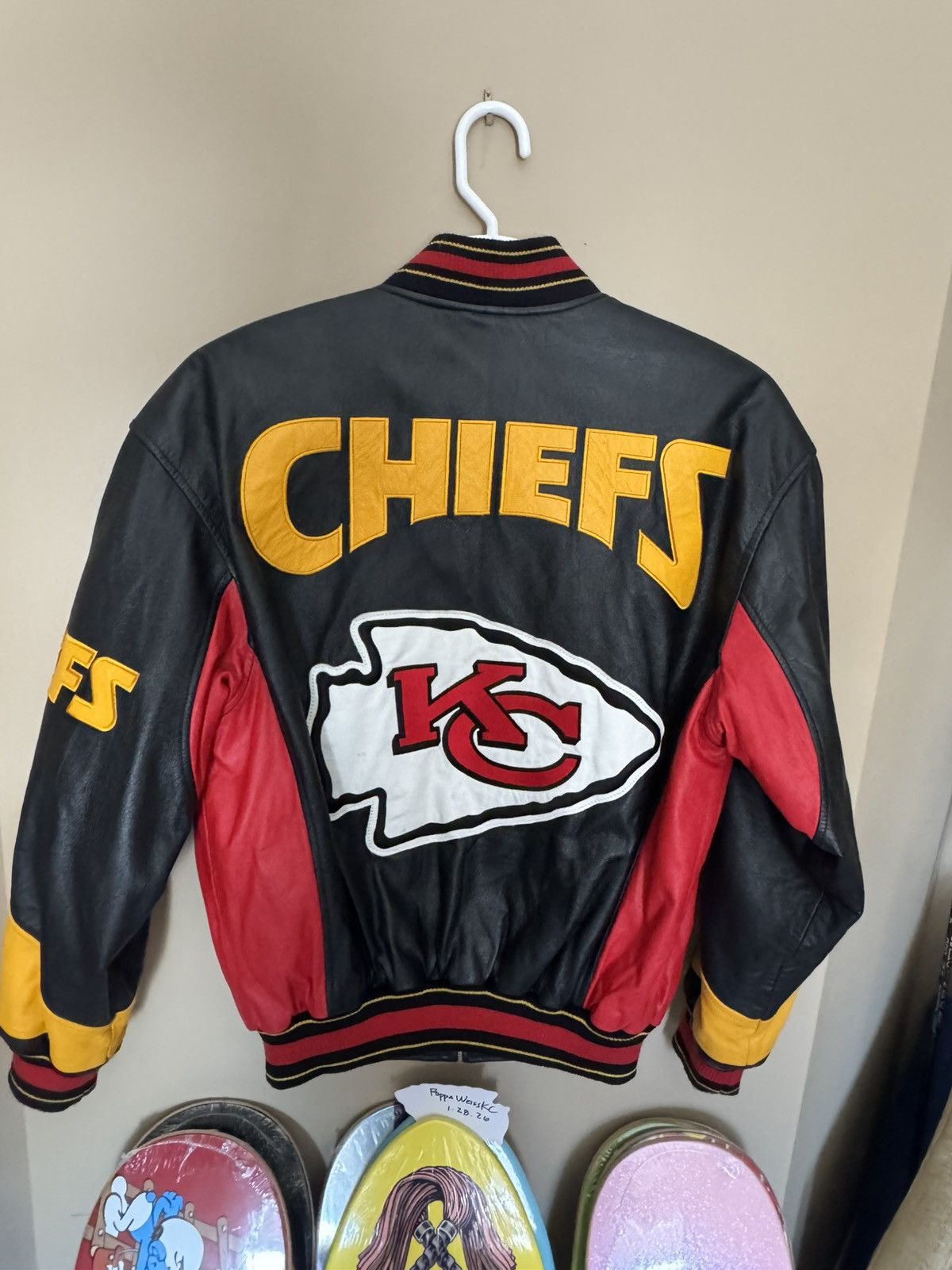 G-III Vintage 90s G-III Carl Banks Kansas City Chiefs Leather Size US M / EU 48-50 / 2 - 2 Thumbnail