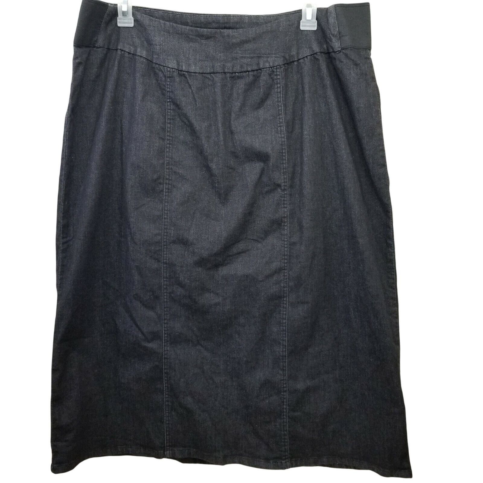 Other Woman Within 22W Maxi Skirt Dark Wash Stretch Denim Blue Jea Size 42" / US 20 - 1 Thumbnail