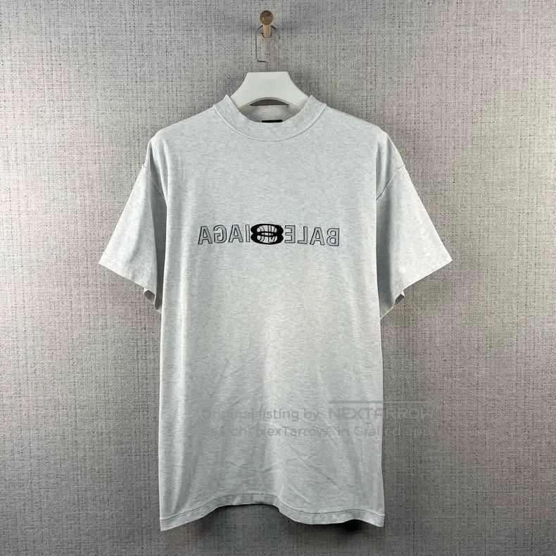 Balenciaga Balenciaga Reversed Letter Logo Embroidered Round Neck Sho Size US M / EU 48-50 / 2 - 1 Thumbnail