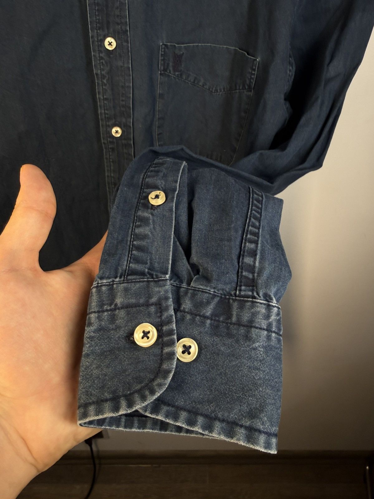 Yves Saint Laurent 90s YSL Denim Shirt Jeans Dress Overshirt Button Up Collar Size US M / EU 48-50 / 2 - 7 Thumbnail