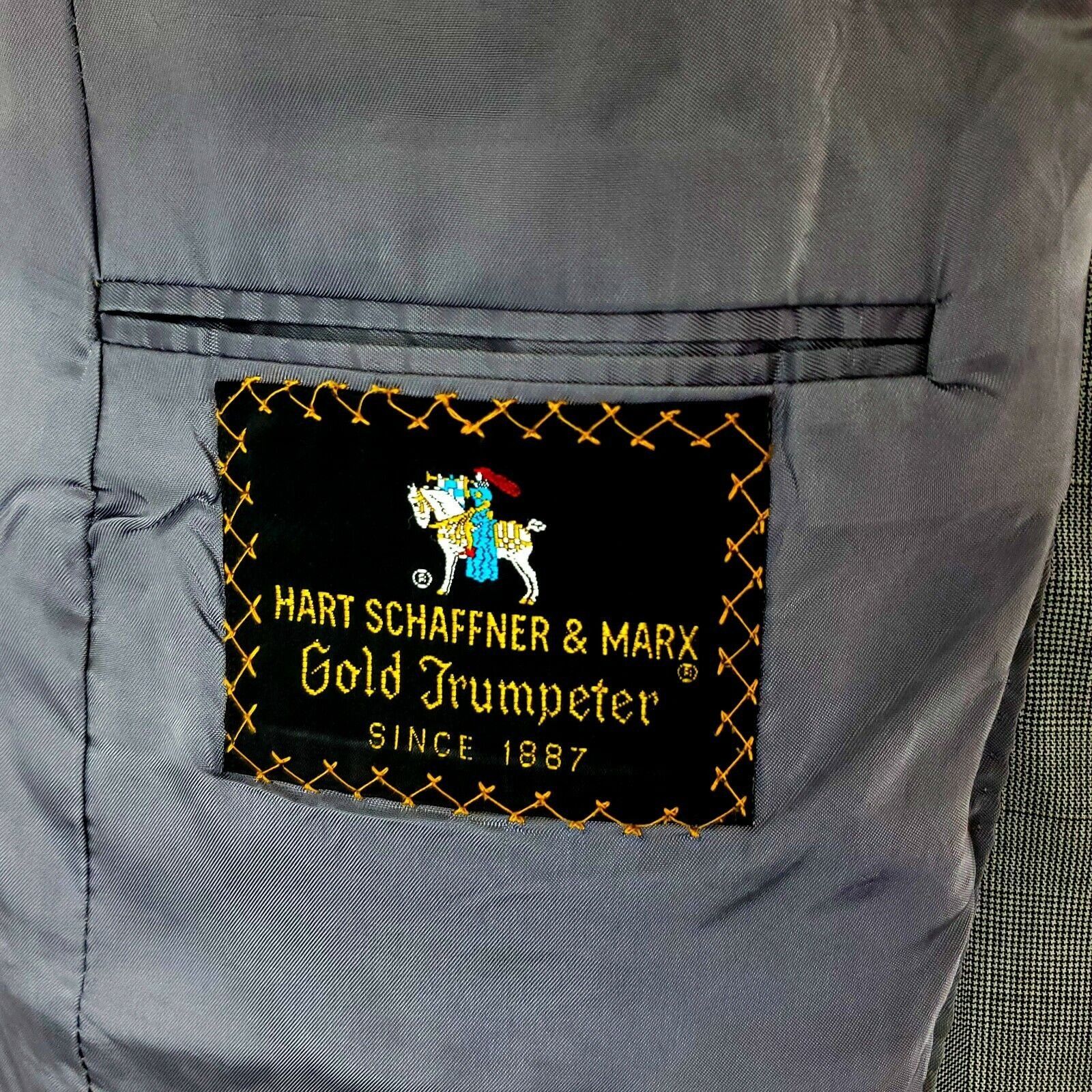 Hart Schaffner Marx Hart Schaffner Marx Gold Trumpeter Wool 2 Button Sport Coat Size 42R - 7 Thumbnail