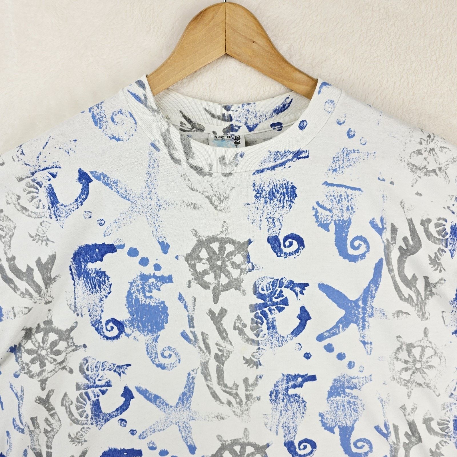 Other Vintage EZL Marcy N Me Nautical Ocean Shirt OSFA 90s AOP Size ONE SIZE - 3 Thumbnail