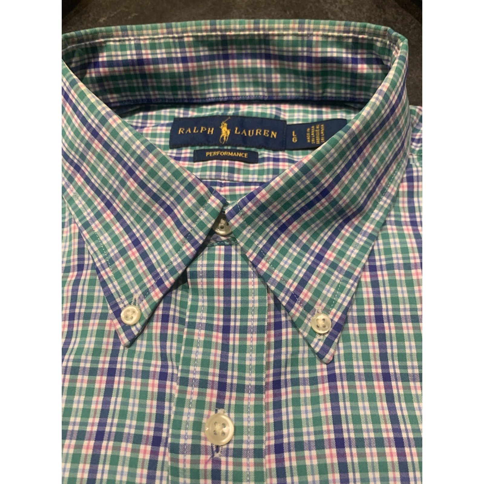 Ralph Lauren Ralph Lauren Shirt Mens Button-Up Long Sleeve Large Green Plaid Nylon Blend 100% Wearable Contemporary Classic Mens L Size US L / EU 52-54 / 3 - 5 Thumbnail