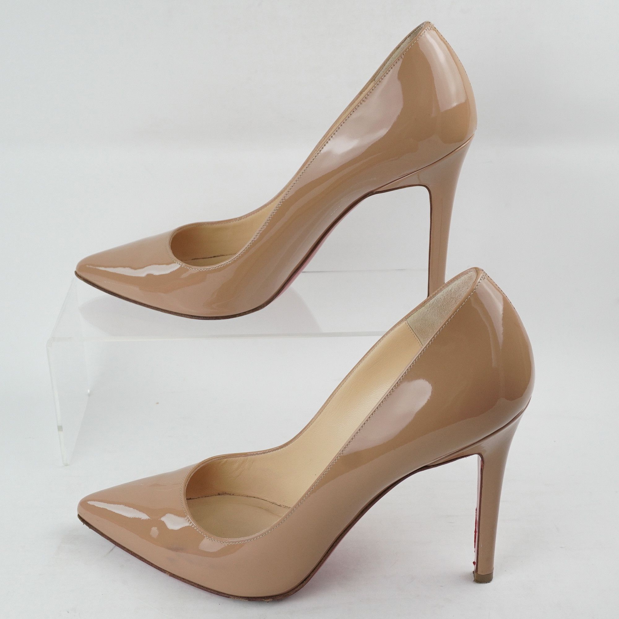 Christian Louboutin Christian Louboutin Heel Beige Pointed Toe Patent Leather Size US 6.5 / IT 36.5 - 5 Thumbnail