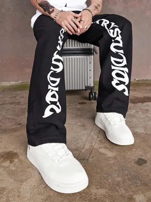 Japanese Brand × Vintage Baggy jeans Pants, stacked loose fit Asymmetrical Size US 32 / EU 48 - 4 Thumbnail
