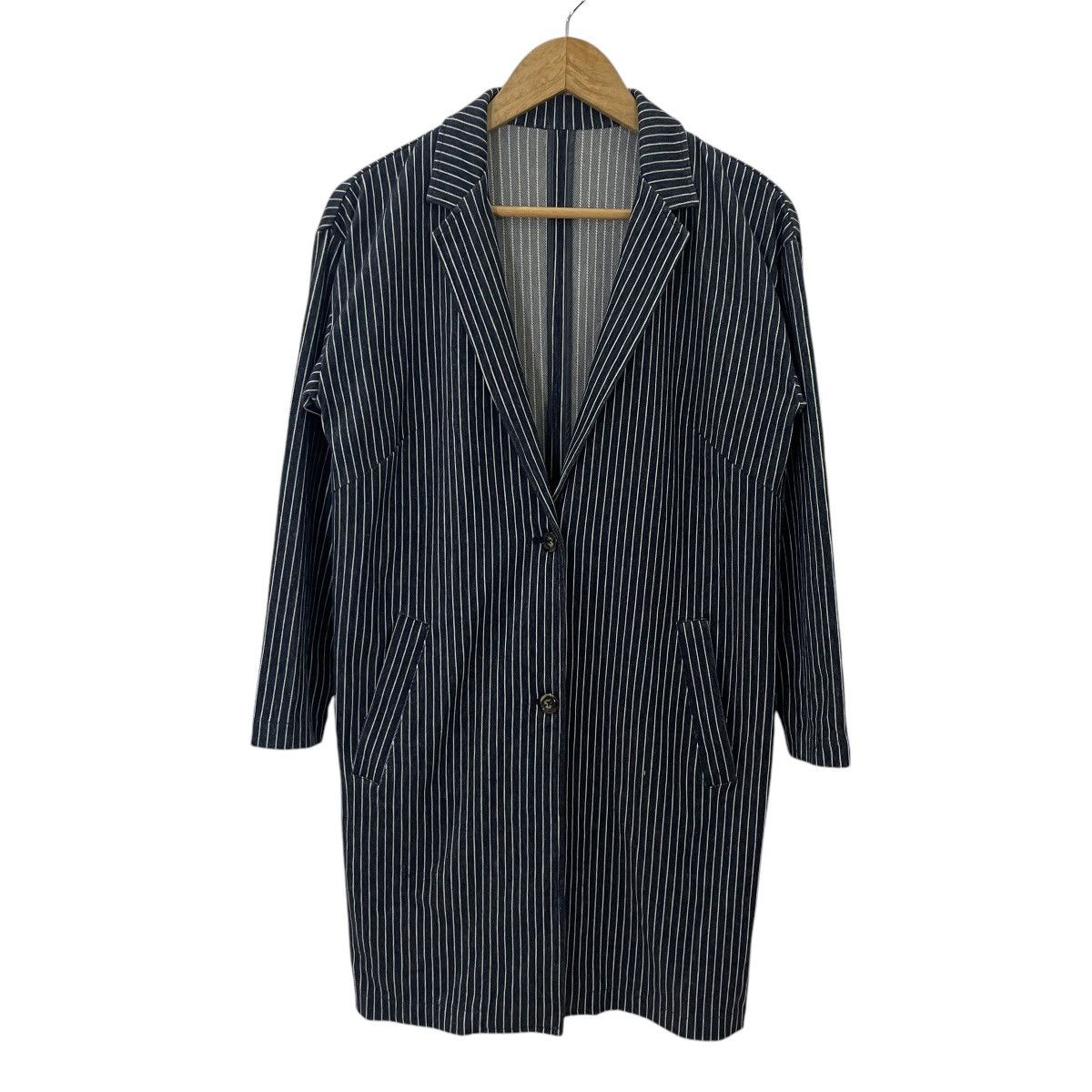 Japanese Brand Vintage Y2k Any Farm Japan Hickory Stripe Jacket Size L / US 10 / IT 46 - 1 Thumbnail