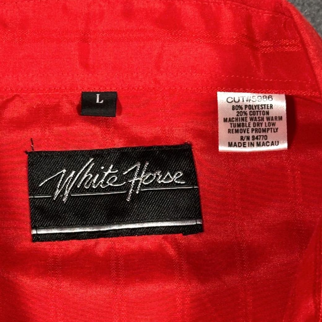Vintage VINTAGE White Horse Western Shirt Men Large Red Striped Sheen Cowboy 90s Button-Up Snap-Front Long Sleeve Chest 23 Size US L / EU 52-54 / 3 - 5 Thumbnail