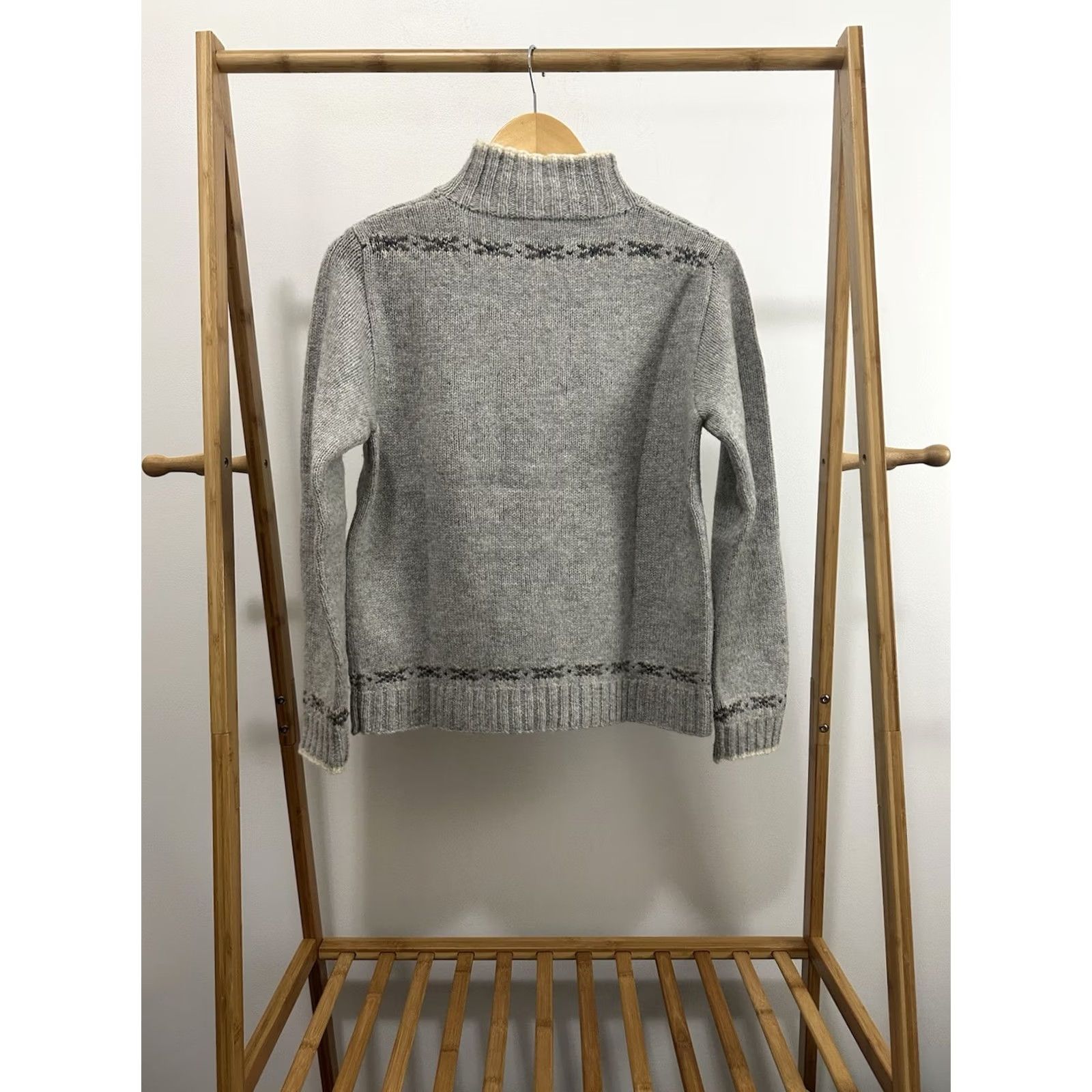Ralph Lauren VTG Lauren Ralph Lauren Polar Bear RLL Turtleneck Hand Knit Sweater S Gray Wool Lambswool Pullover Womens Midi 90s Theme Rare Size S / US 4 / IT 40 - 4 Thumbnail