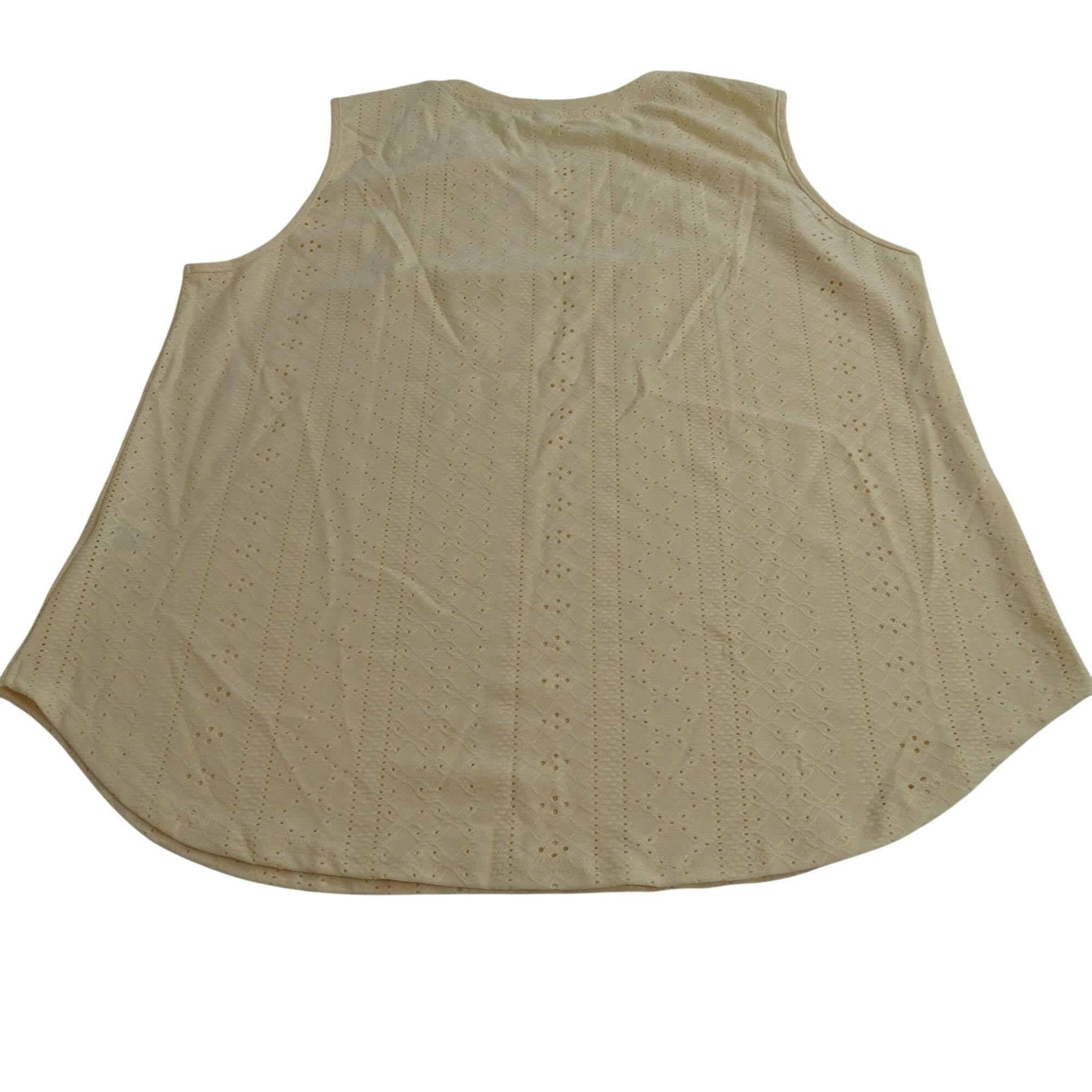Other Yellow Sleeveless Eyelet Muscle Tank Top See Thru Size XL Size XL / US 12-14 / IT 48-50 - 3 Thumbnail