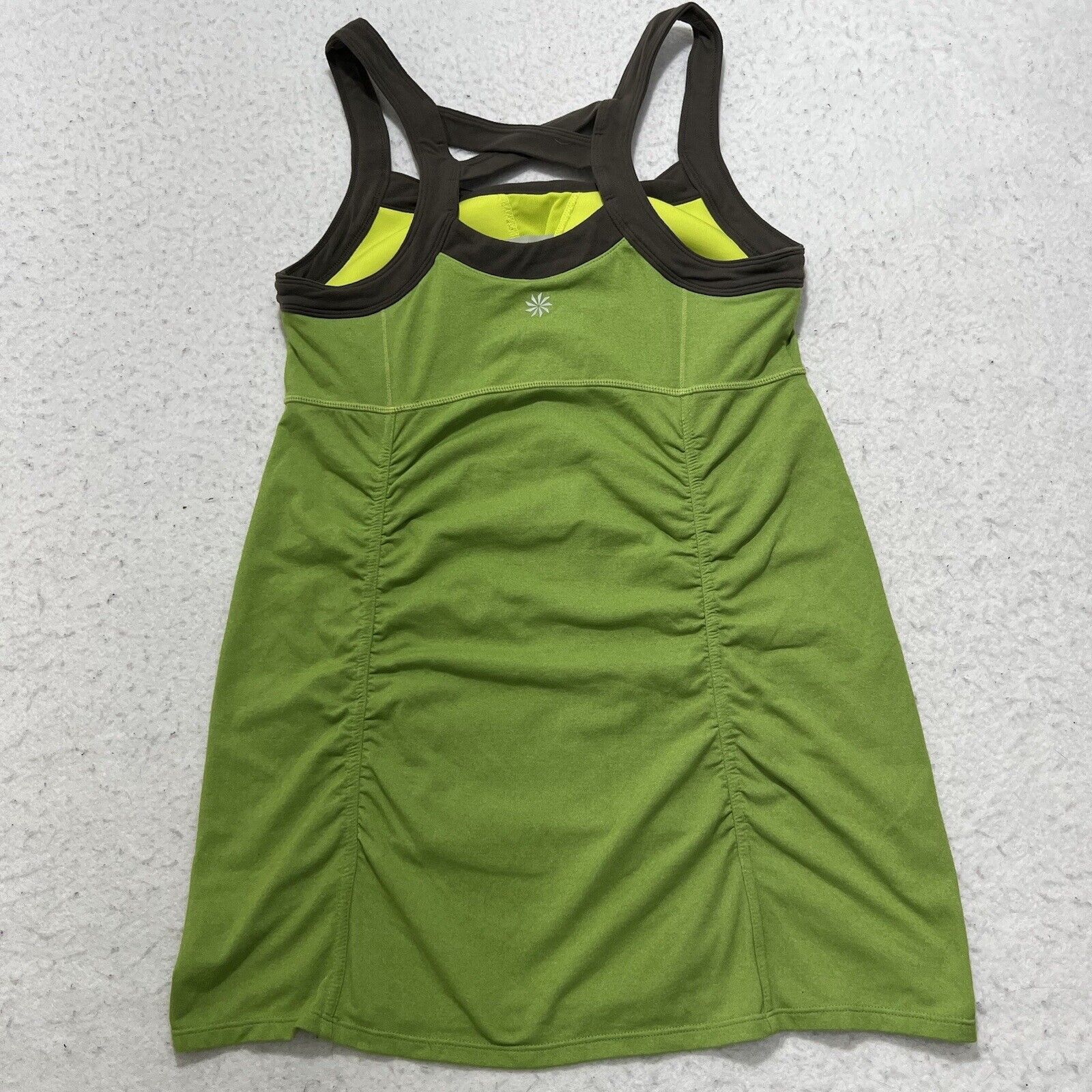 Gap Athleta Crossback Athletic Tank Top Green + Gray Logo Shirt Size S / US 4 / IT 40 - 7 Thumbnail