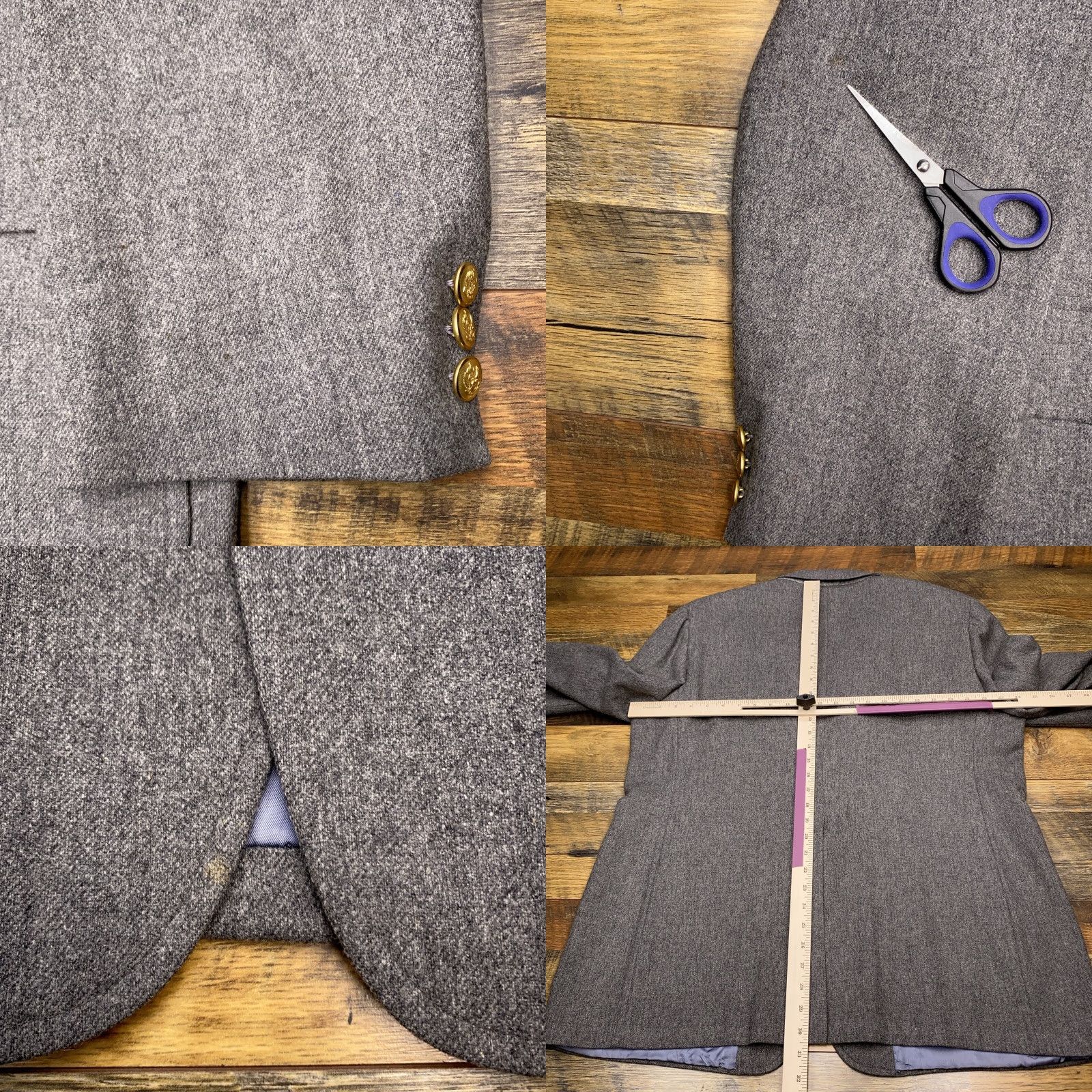 Stanley Blacker VINTAGE Stanley Blacker Sport Coat Gray Wool Blazer 46 Notch Lapel Three-Button Single-Breasted Regular Men Size 46R - 8 Thumbnail