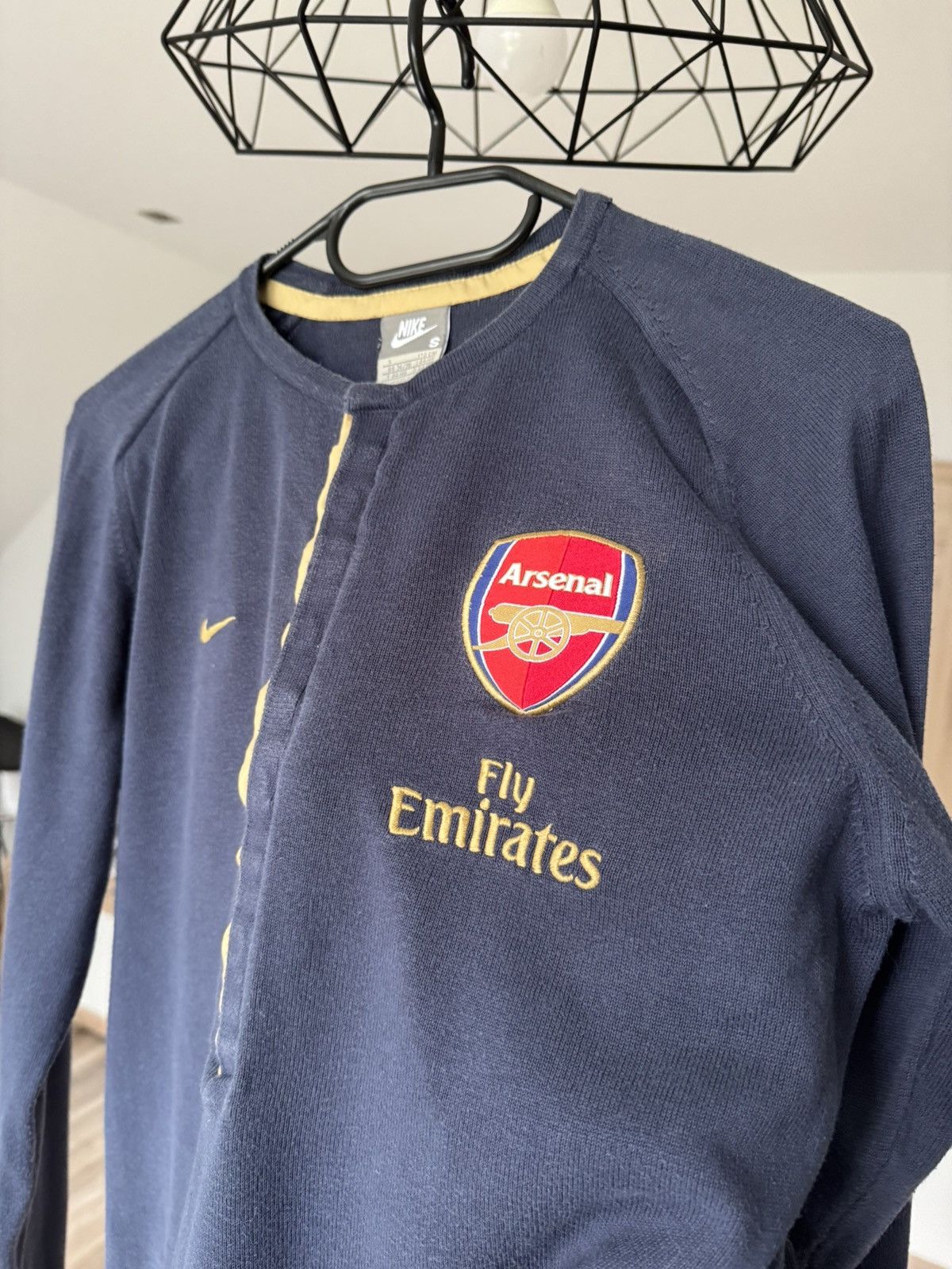 Nike × Vintage Y2K Arsenal London Longsleeve Knit Polo Style Nike Blokecore Size US S / EU 44-46 / 1 - 7 Thumbnail