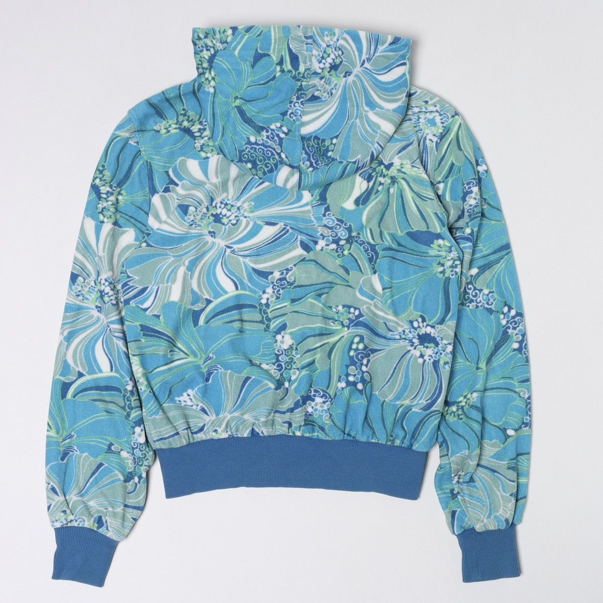 Dolce & Gabbana Dolce Gabbana Printed Flowers Floral Light Blue Zip Hoodie Size XS / US 0-2 / IT 36-38 - 2 Thumbnail