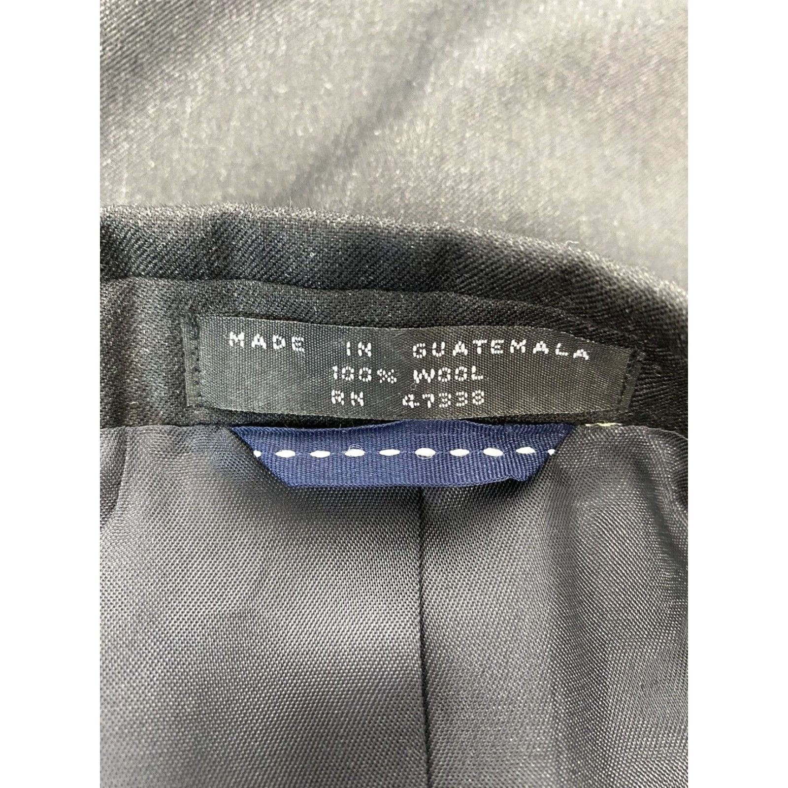 Tommy Hilfiger VINTAGE Tommy Hilfiger Men's Blazer Jacket 100% Wool Single Vent, Two-Button, Solid Black, Size 40R Size 40R - 3 Thumbnail