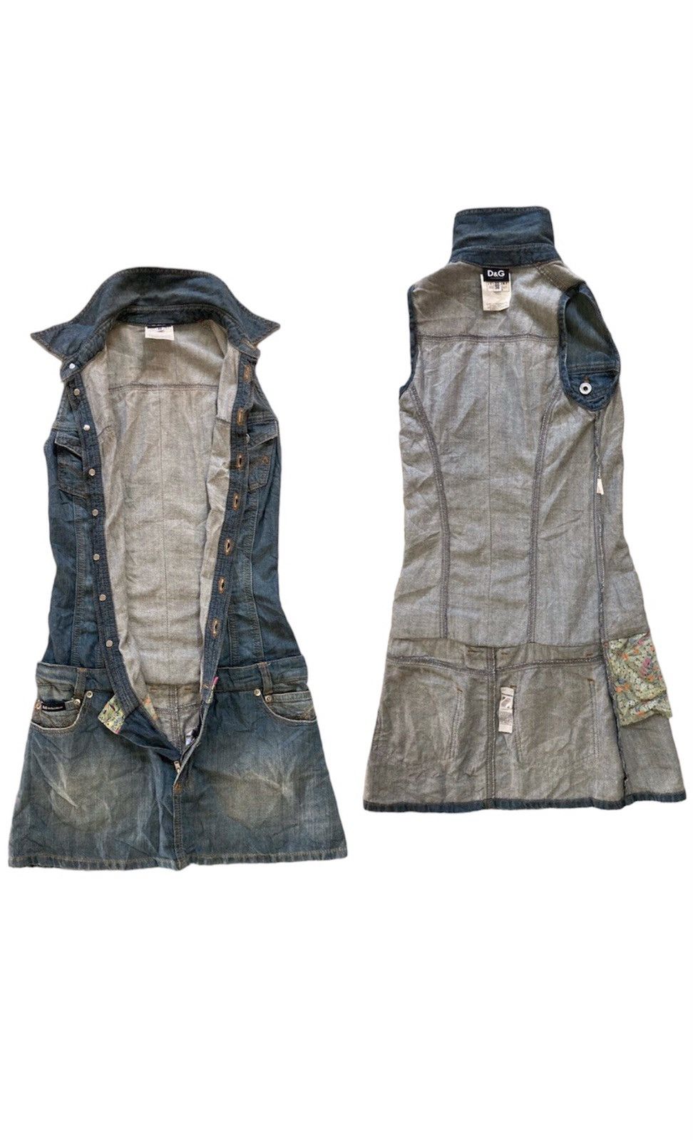 Dolce & Gabbana DOLCE&GABBANA DENIM DRESS Size XXS / US 00 / IT 34 - 4 Thumbnail