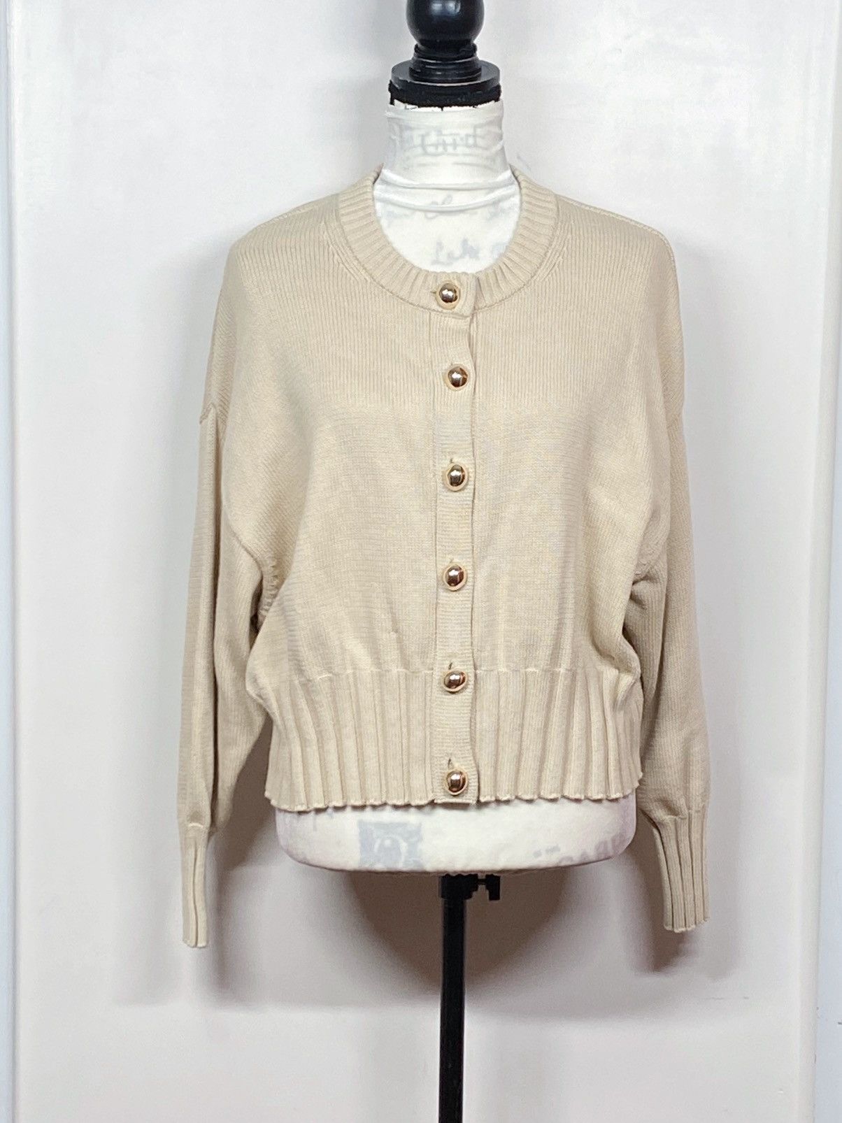 Altuzarra Altuzarra Natural Cotton And Silk-Blend Cardigan size L Size L / US 10 / IT 46 - 6 Thumbnail