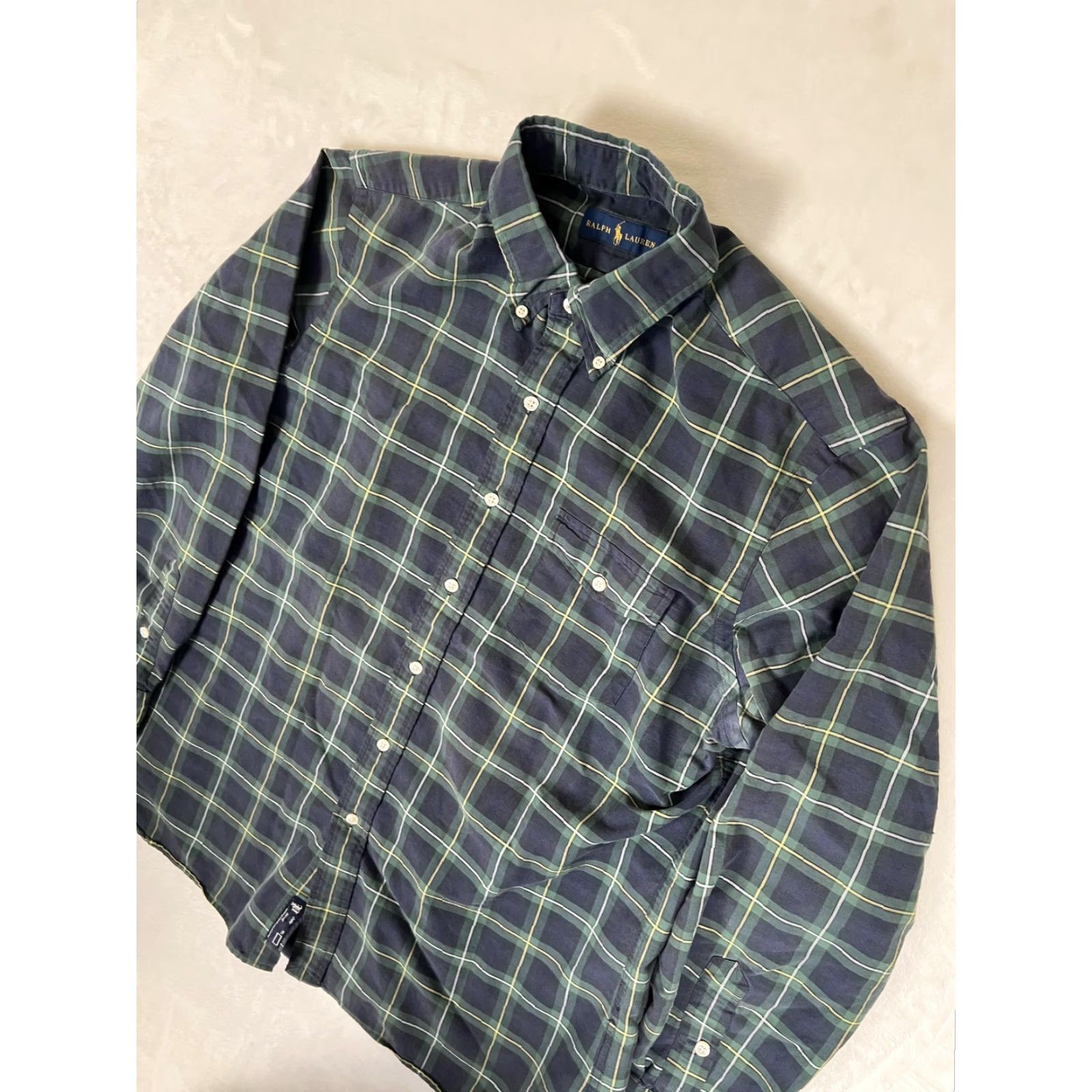 Ralph Lauren Ralph Lauren Shirt Mens Large Green Navy Tartan Plaid Button Down Long Sleeve Size US L / EU 52-54 / 3 - 5 Thumbnail