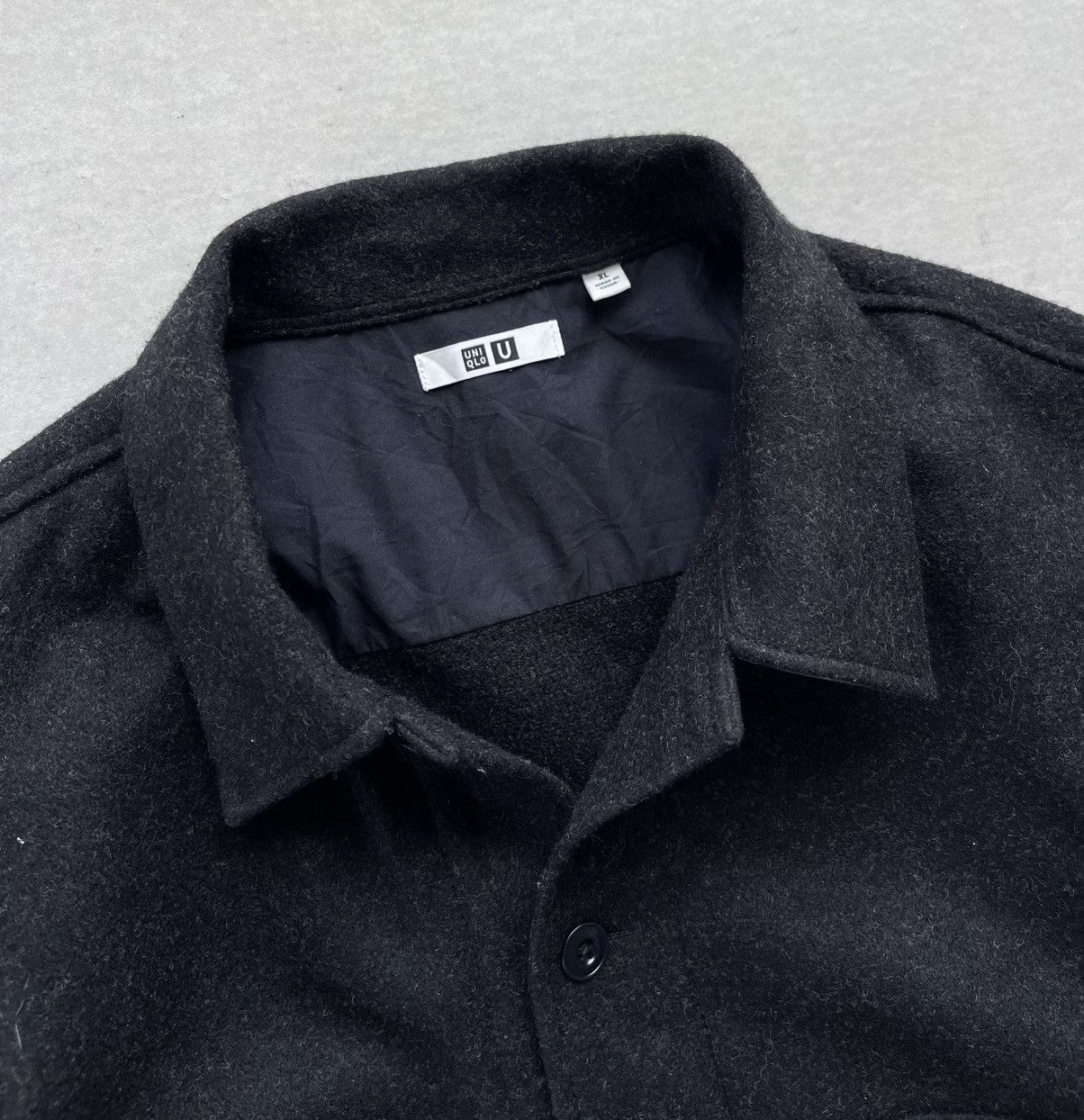 Lemaire × Uniqlo UNIQLO U LEMAIRE BLACK WOOL-BLEND WORKSHIRT/JACKET Size US XL / EU 56 / 4 - 4 Thumbnail